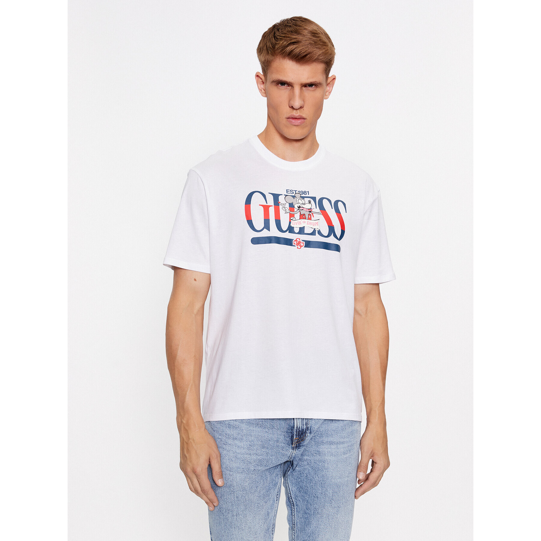 Guess Тишърт M3BI85 K9RM1 Бял Regular Fit - Pepit.bg