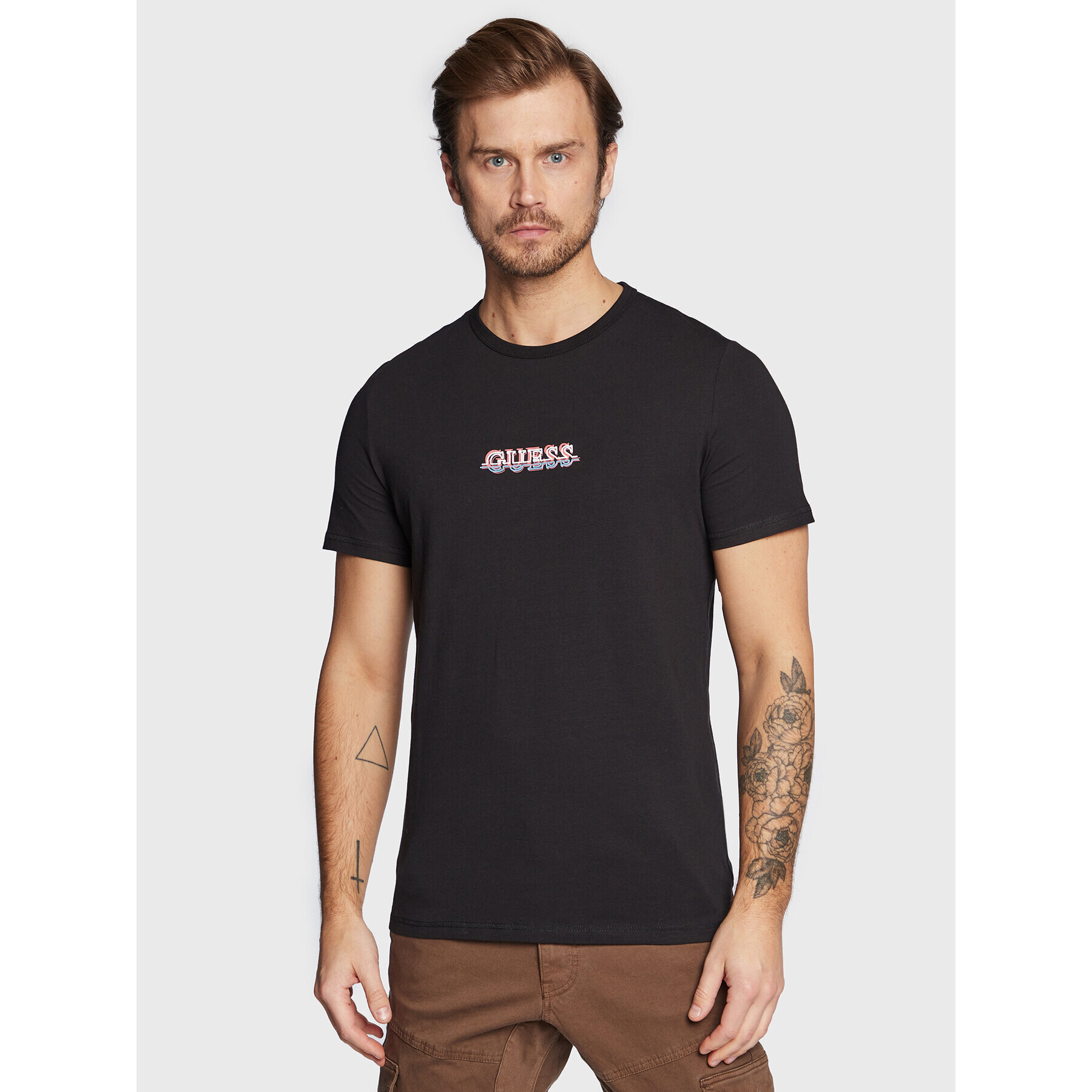 Guess Тишърт M3RI11 J1314 Черен Slim Fit - Pepit.bg