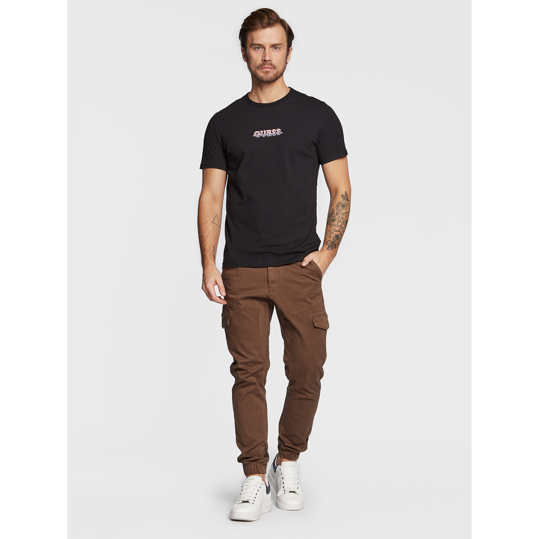 Guess Тишърт M3RI11 J1314 Черен Slim Fit - Pepit.bg