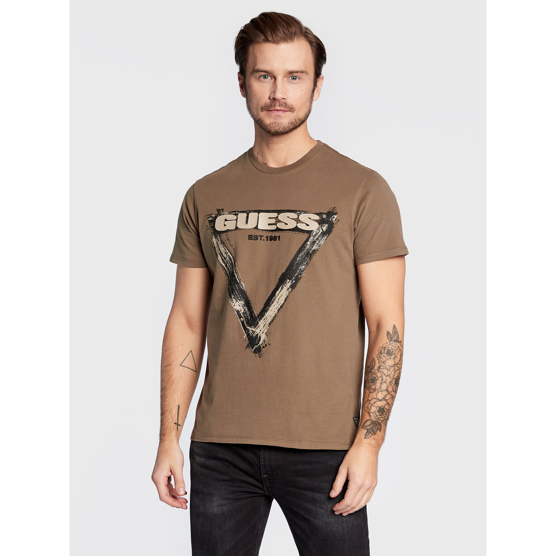 Guess Тишърт M3RI64 KBDL0 Зелен Slim Fit - Pepit.bg