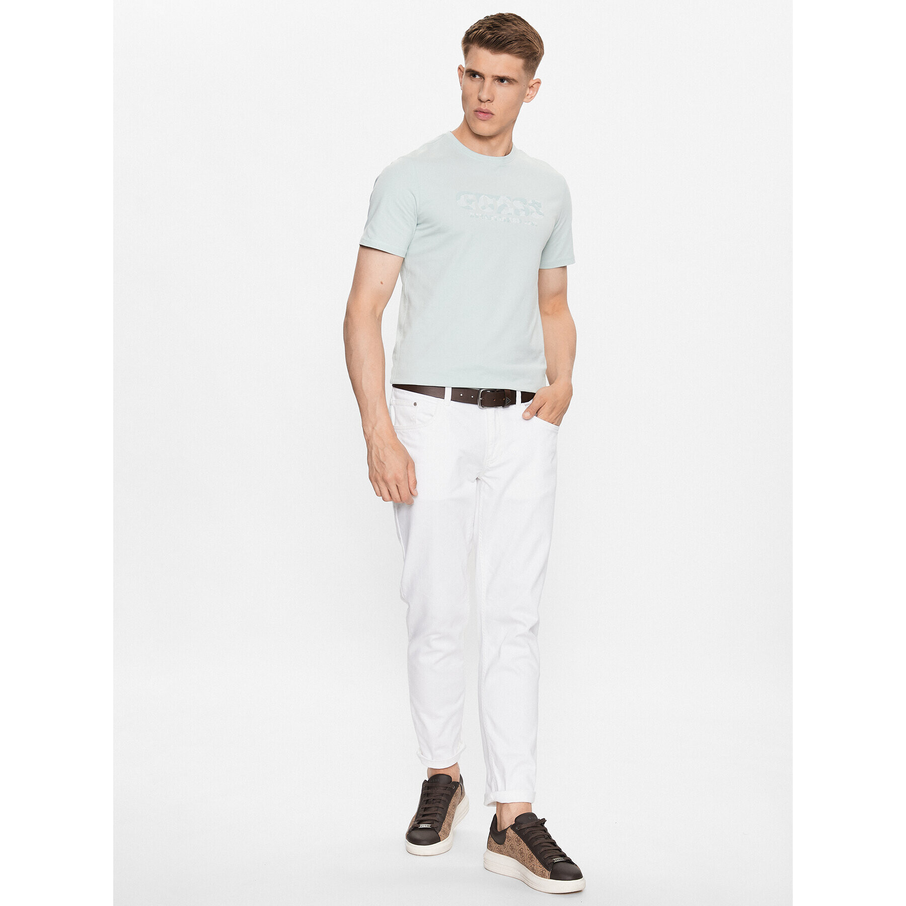 Guess Тишърт M3YI26 J1314 Син Slim Fit - Pepit.bg