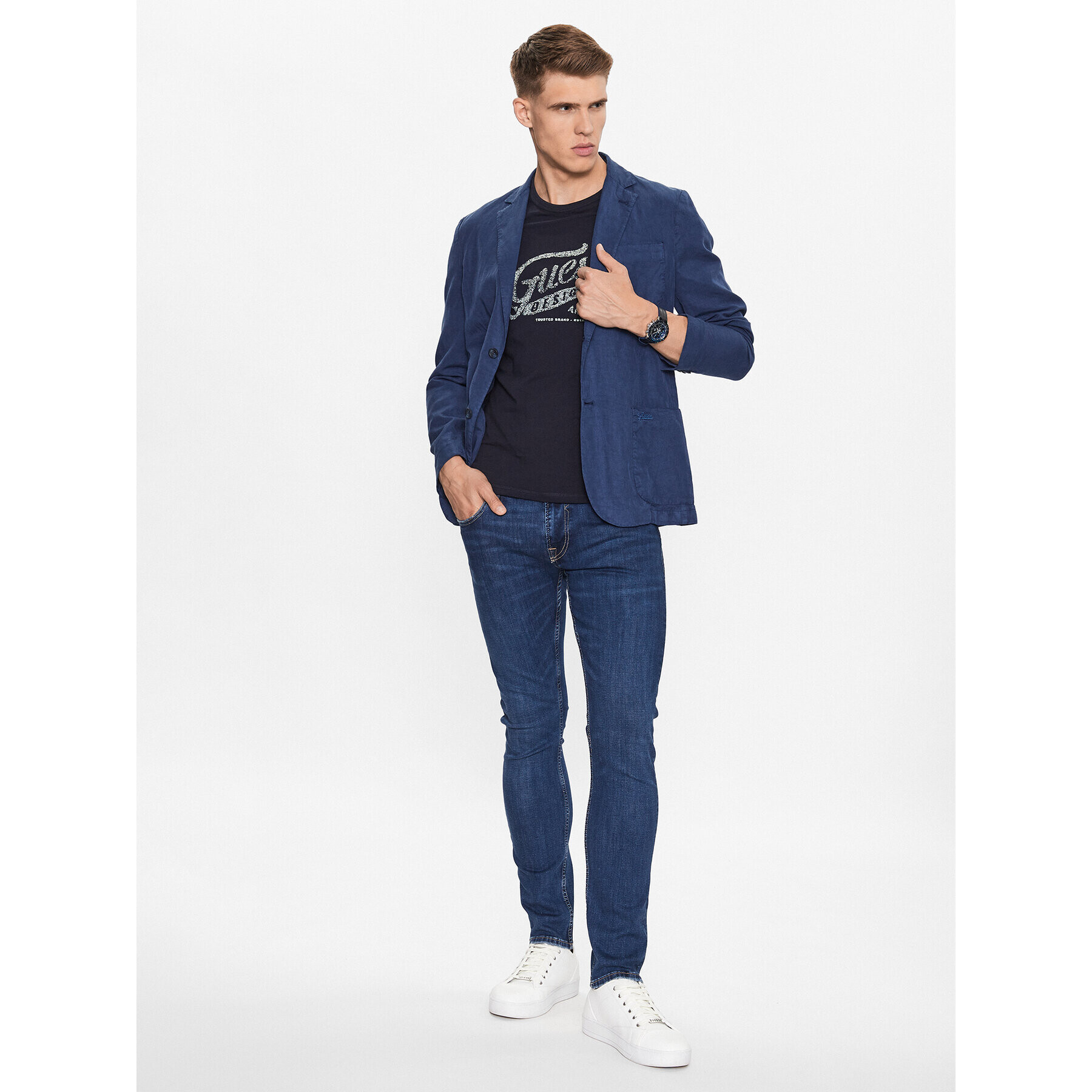 Guess Тишърт M3YI27 J1314 Син Slim Fit - Pepit.bg