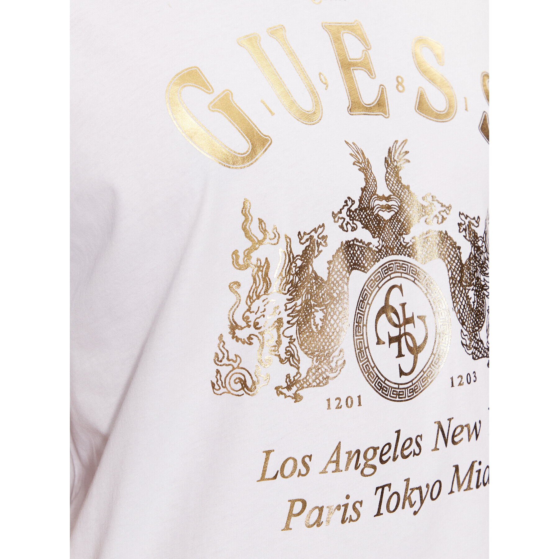 Guess Тишърт M4RI54 K9RM1 Бял Regular Fit - Pepit.bg