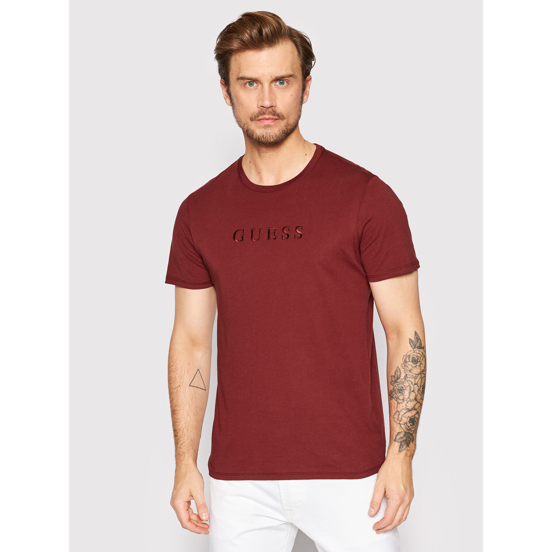 Guess Тишърт M82P64 R7HD0 Бордо Regular Fit - Pepit.bg