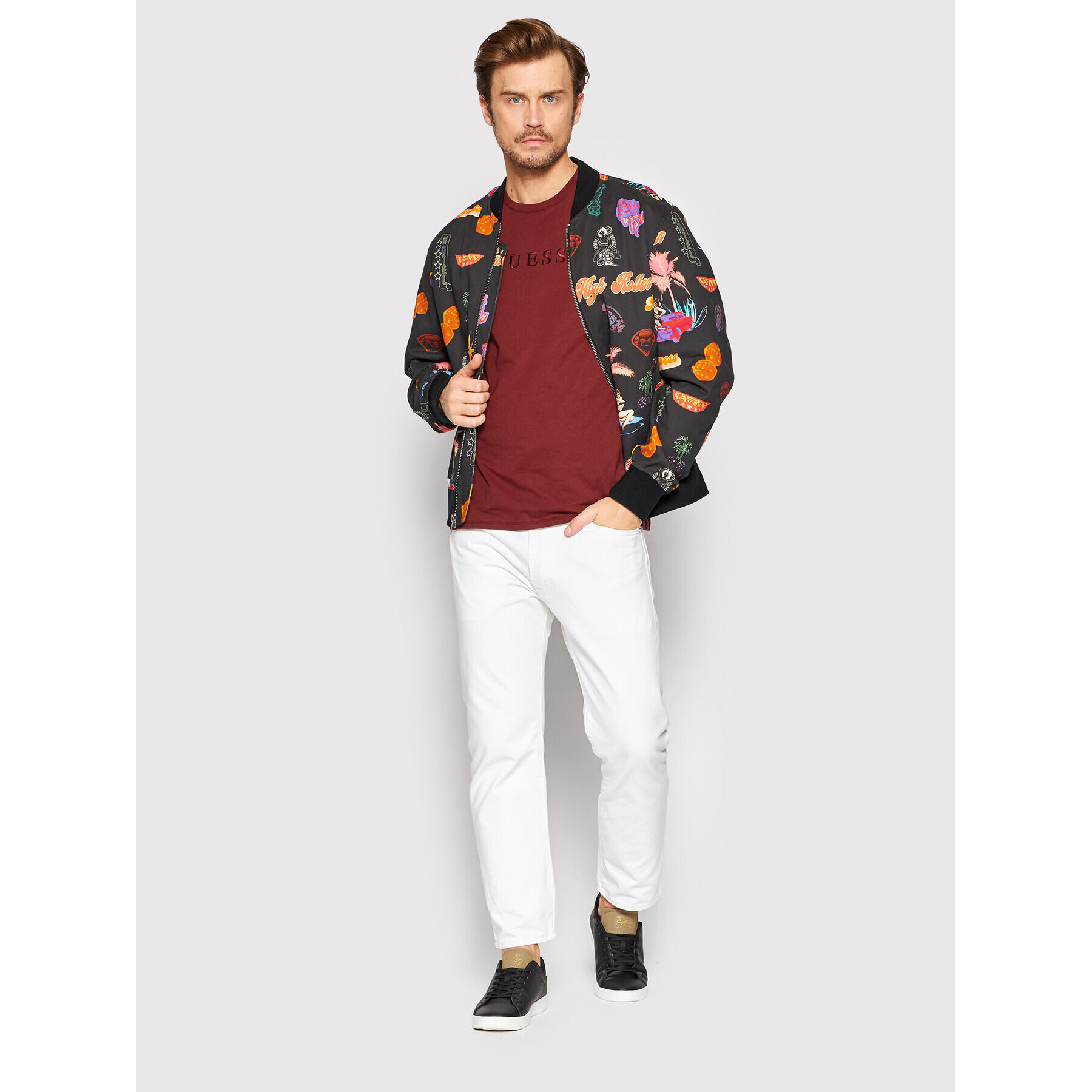 Guess Тишърт M82P64 R7HD0 Бордо Regular Fit - Pepit.bg
