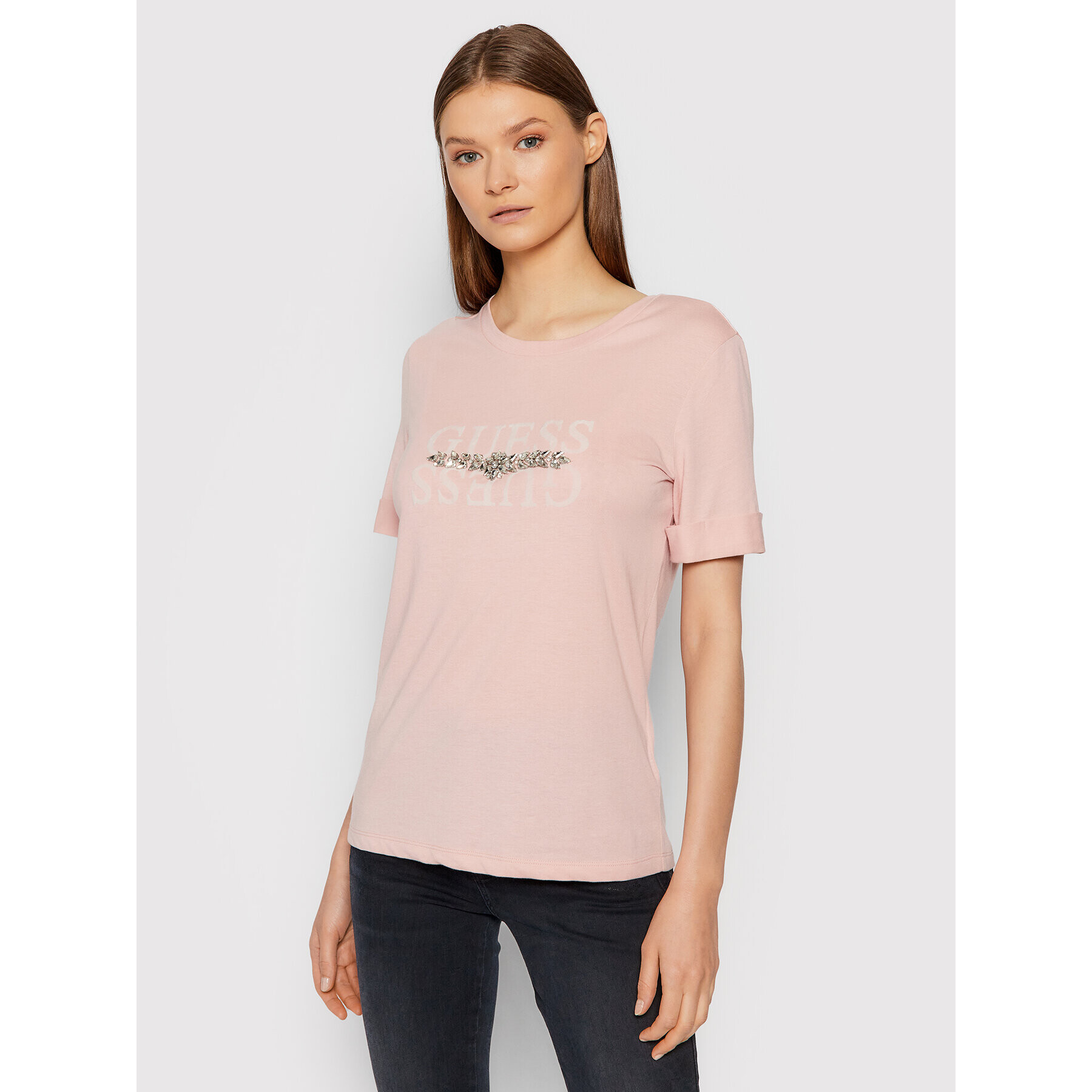Guess Тишърт Maider W1BI08 K46D1 Розов Relaxed Fit - Pepit.bg