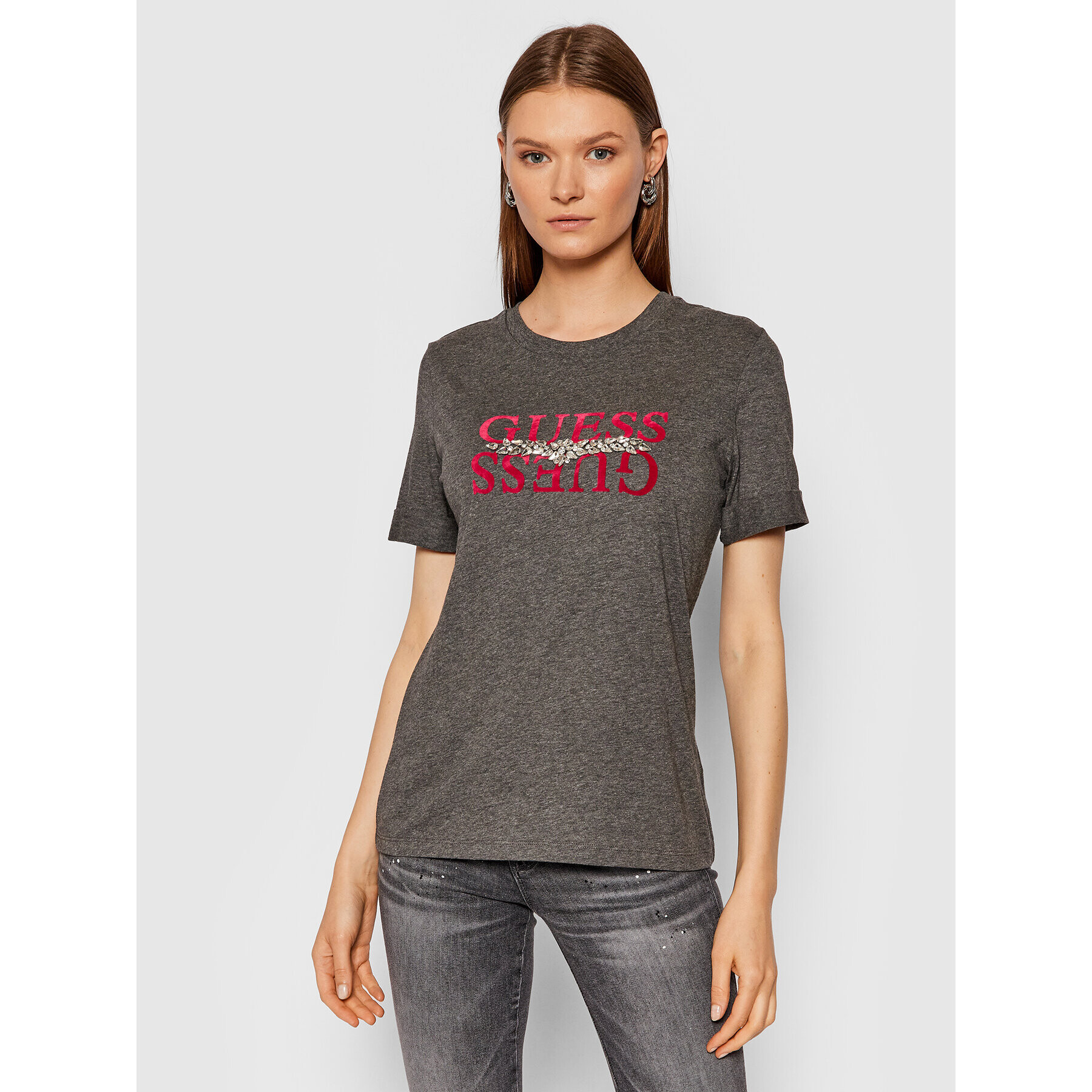 Guess Тишърт Maider W1BI08 K46D1 Сив Relaxed Fit - Pepit.bg