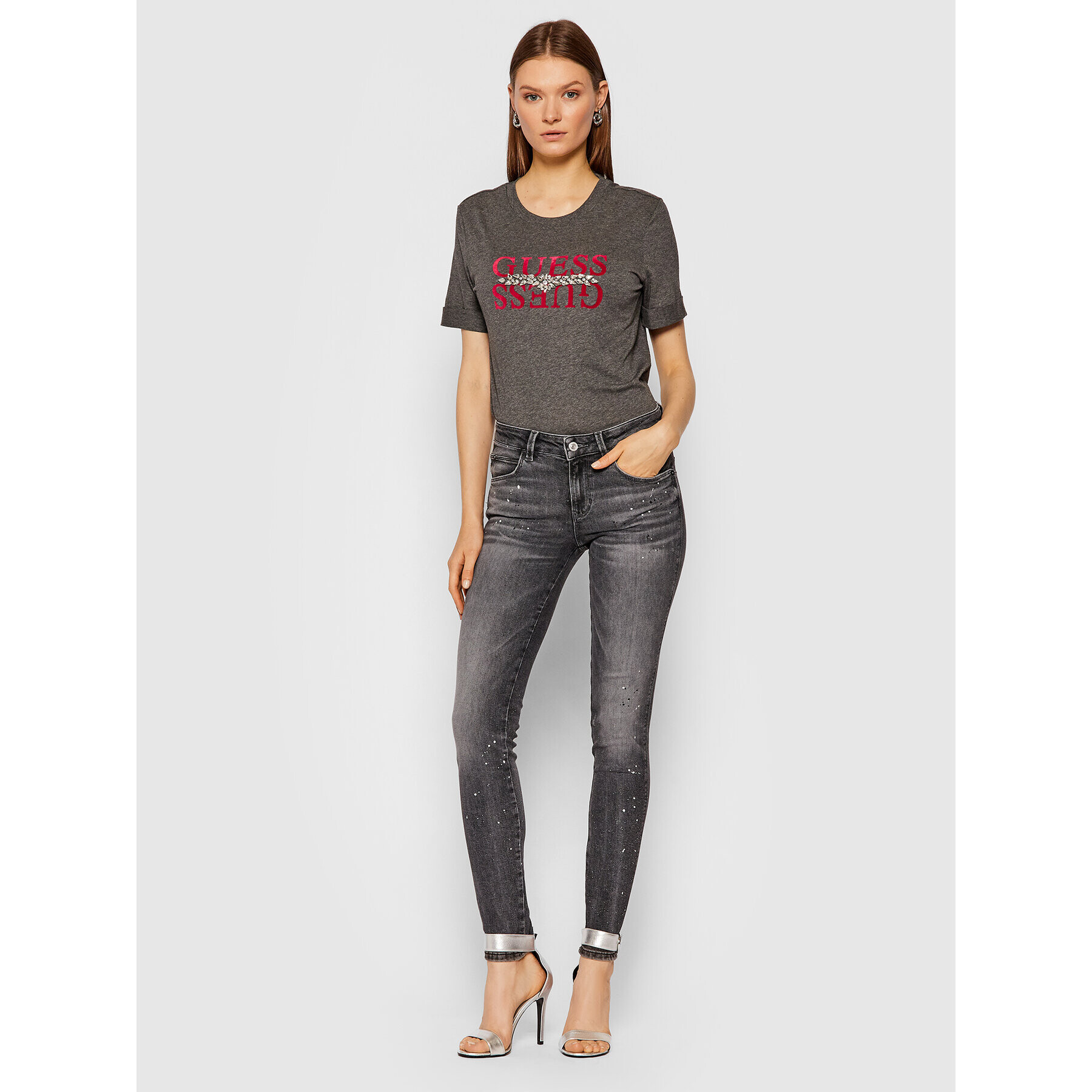Guess Тишърт Maider W1BI08 K46D1 Сив Relaxed Fit - Pepit.bg