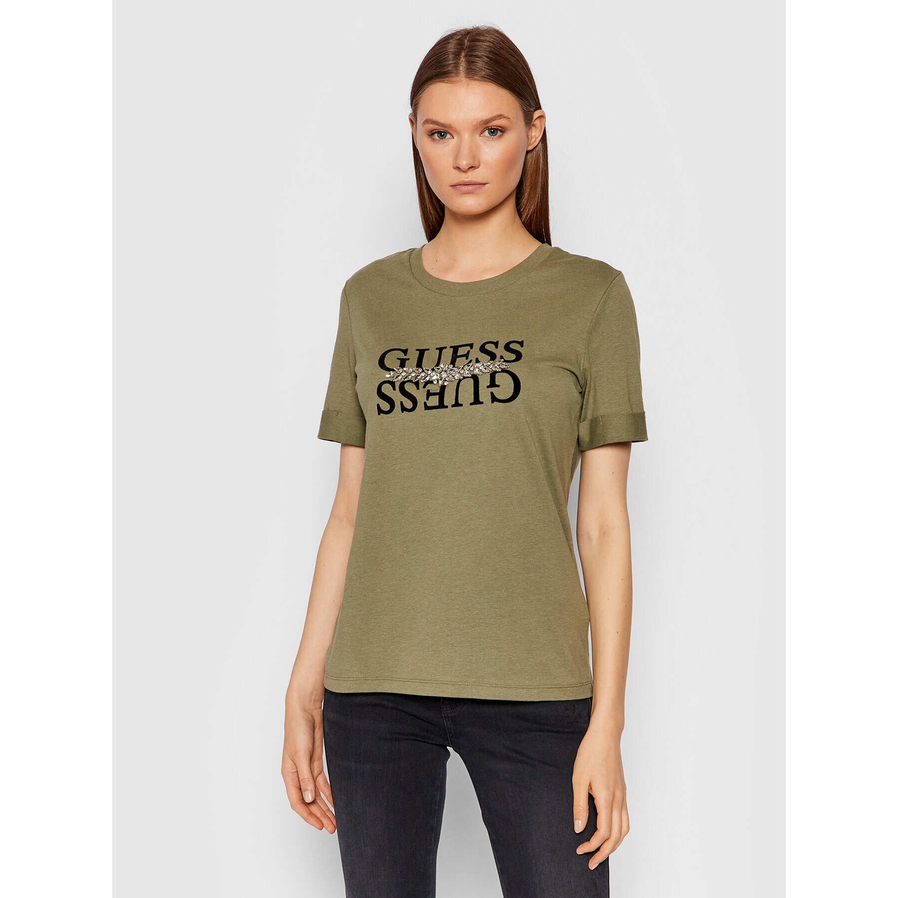 Guess Тишърт Maider W1BI08 K46D1 Зелен Relaxed Fit - Pepit.bg