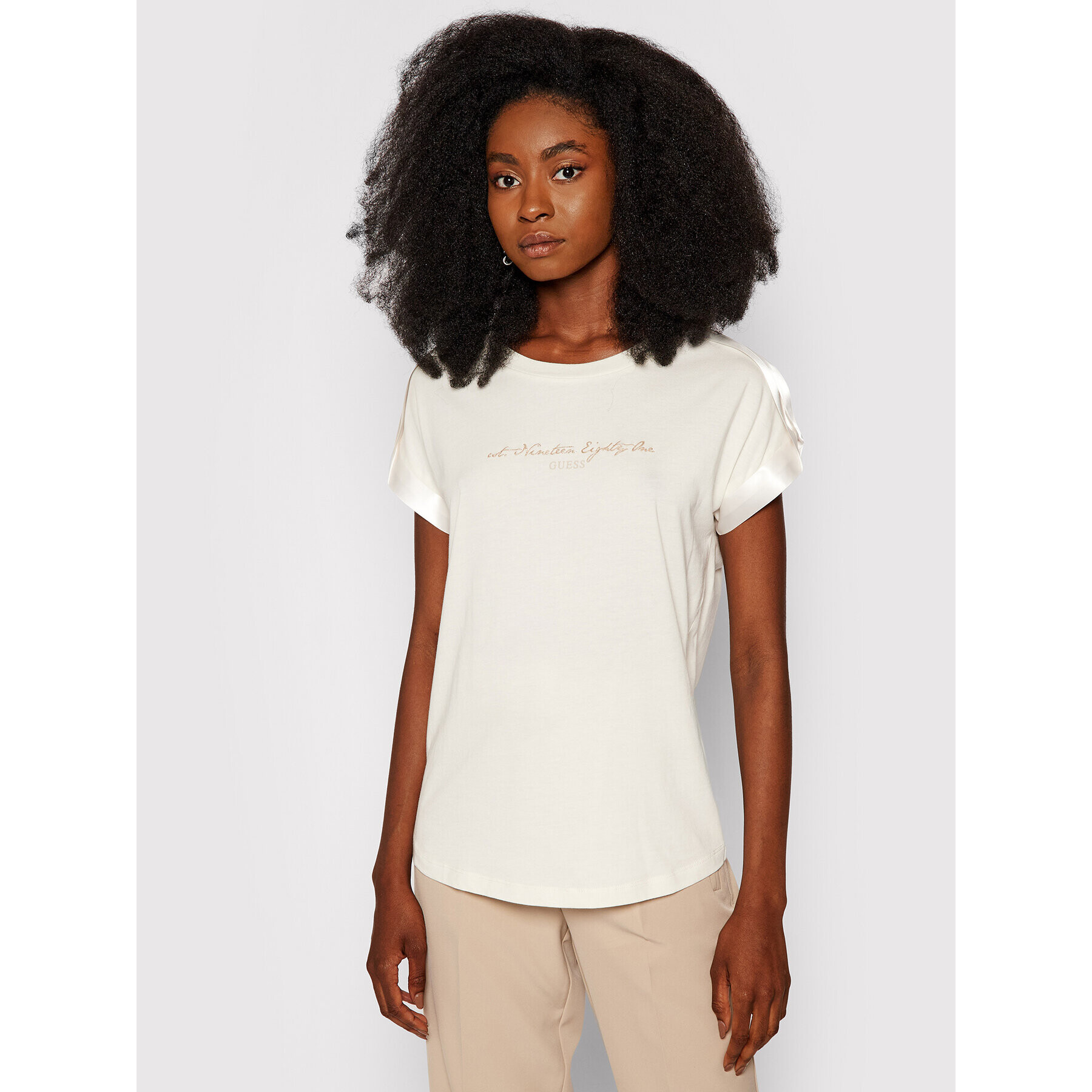 Guess Тишърт Marlena W1YI0A K46D1 Бежов Regular Fit - Pepit.bg