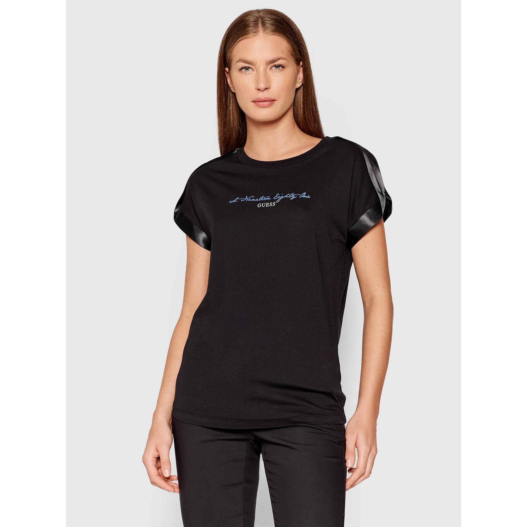 Guess Тишърт Marlena W1YI0A K46D1 Черен Regular Fit - Pepit.bg
