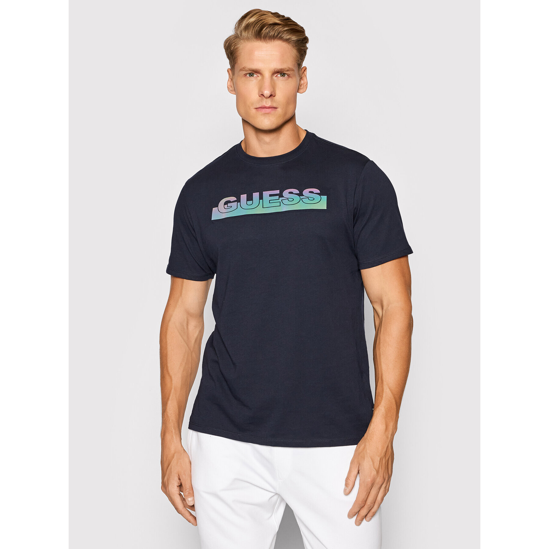 Guess Тишърт MBBI40 KAVR0 Тъмносин Regular Fit - Pepit.bg