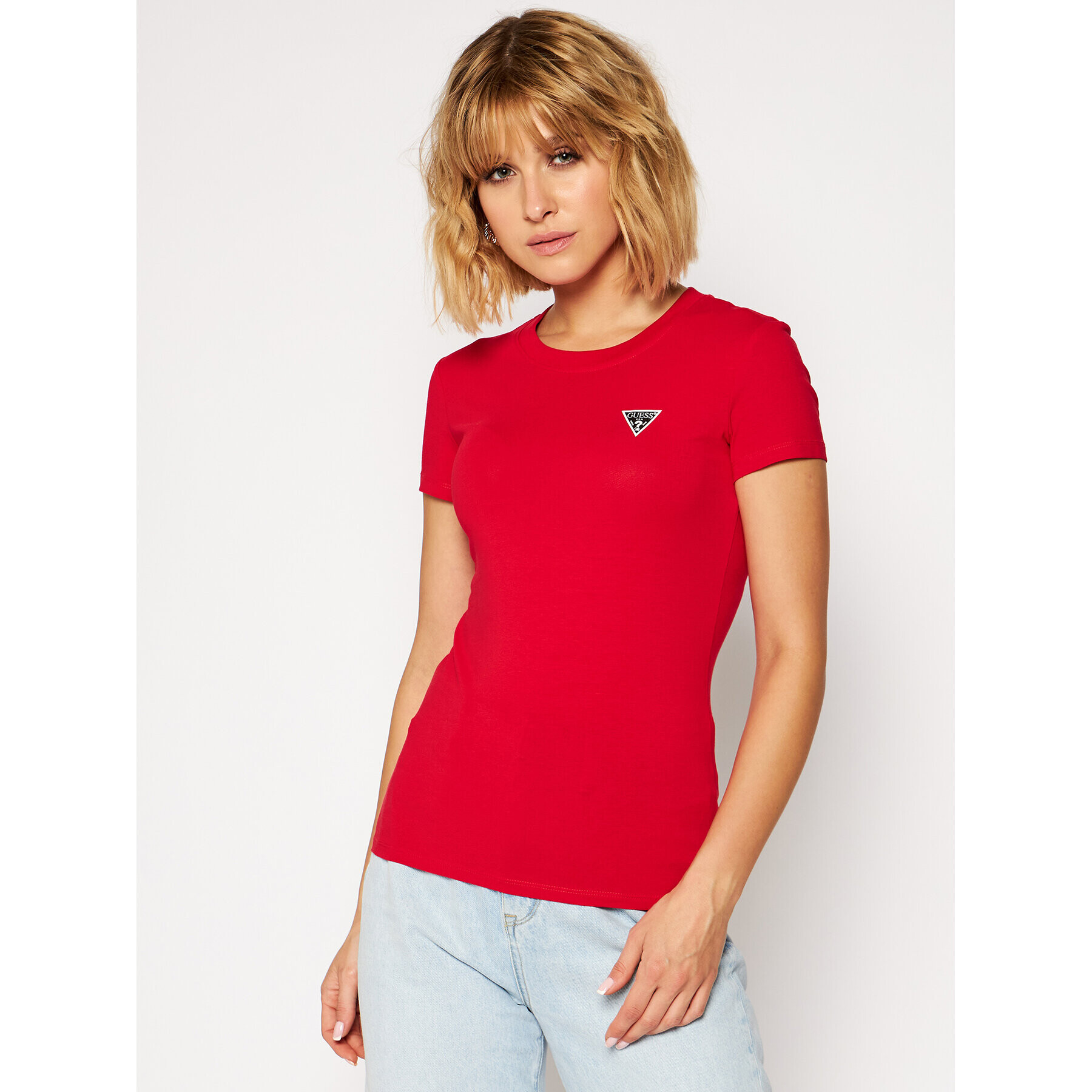 Guess Тишърт Mini Triangle Tee W0BI19 J1311 Червен Slim Fit - Pepit.bg
