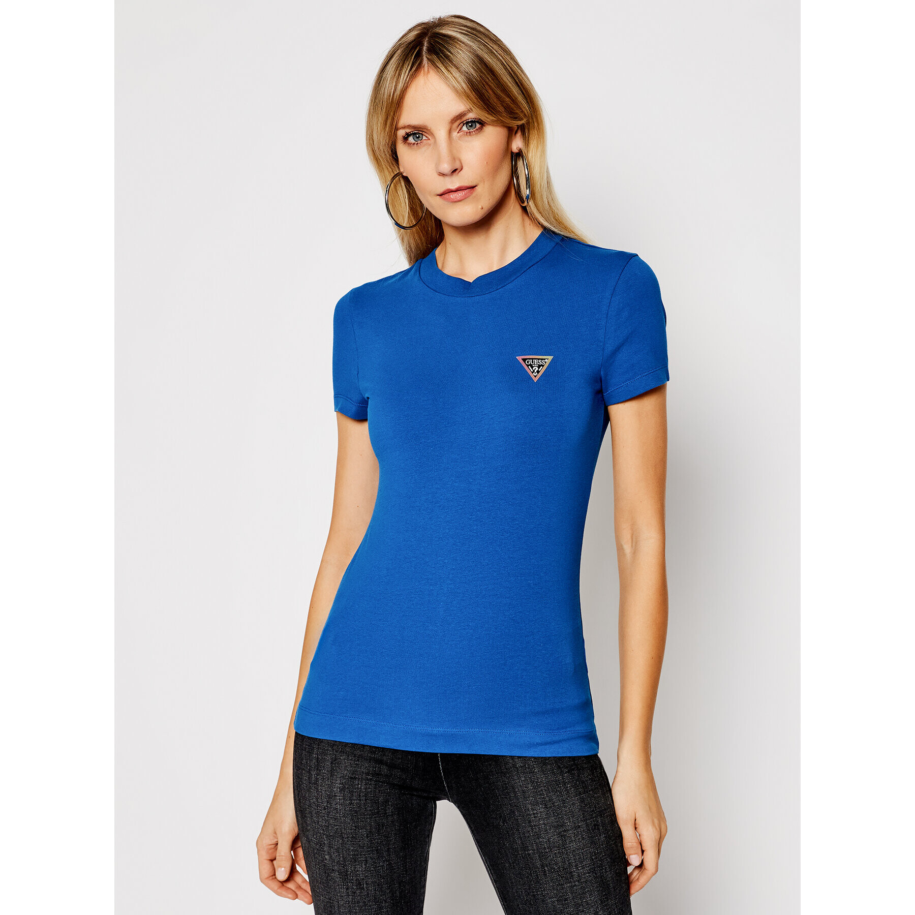 Guess Тишърт Mini Triangle Tee W1RI04 J1311 Син Slim Fit - Pepit.bg