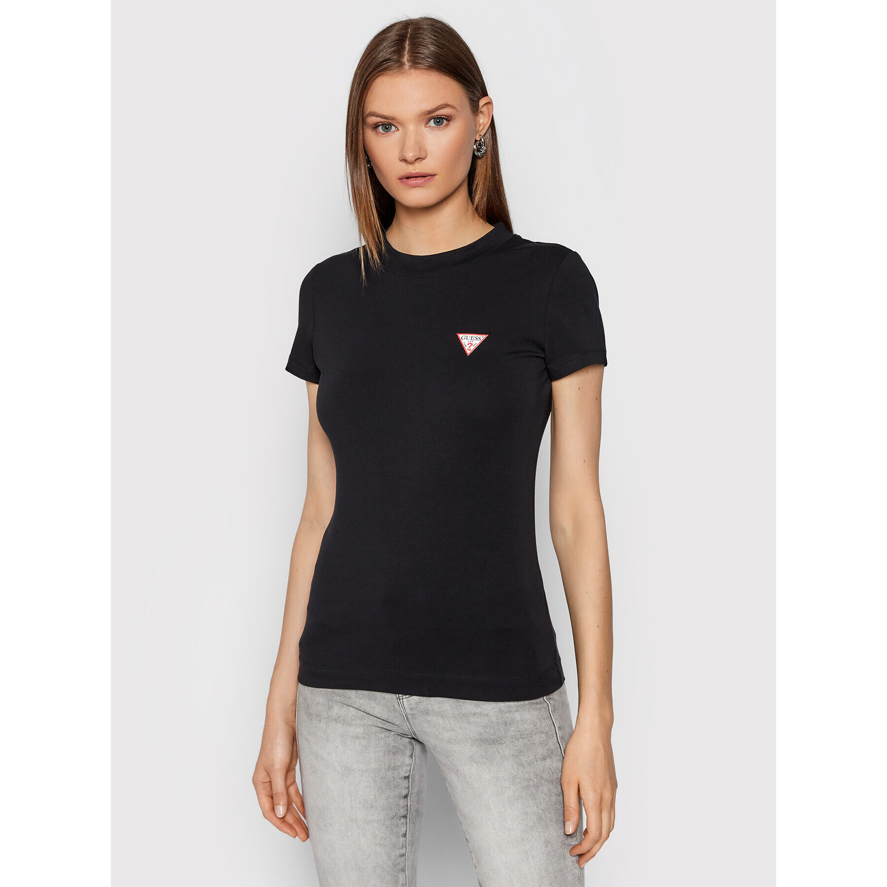 Guess Тишърт Mini Triangle W1YI0Z J1311 Черен Slim Fit - Pepit.bg