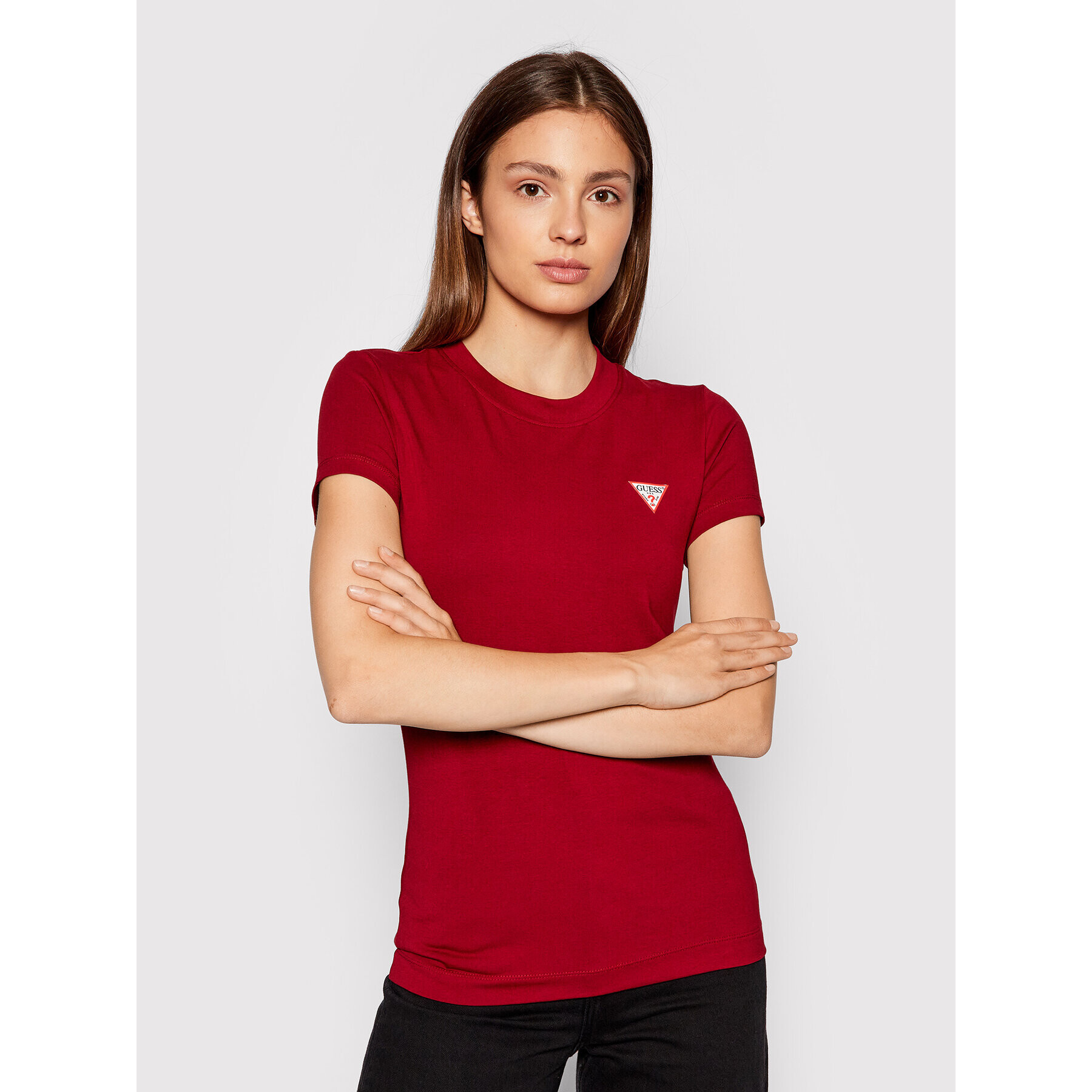 Guess Тишърт Mini Triangle W1YI0Z J1311 Червен Slim Fit - Pepit.bg