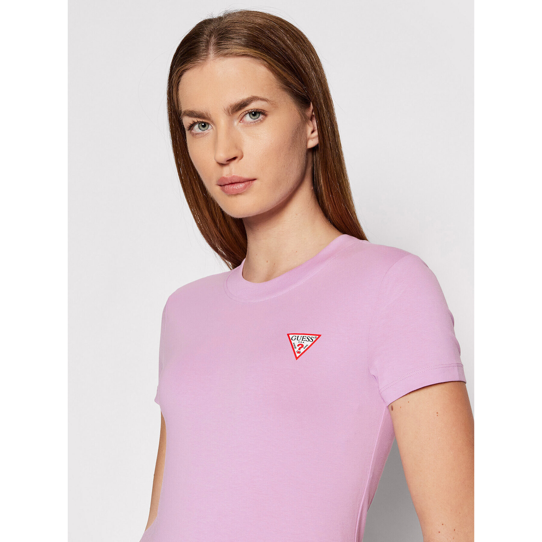 Guess Тишърт Mini Triangle W1YI0Z J1311 Виолетов Slim Fit - Pepit.bg