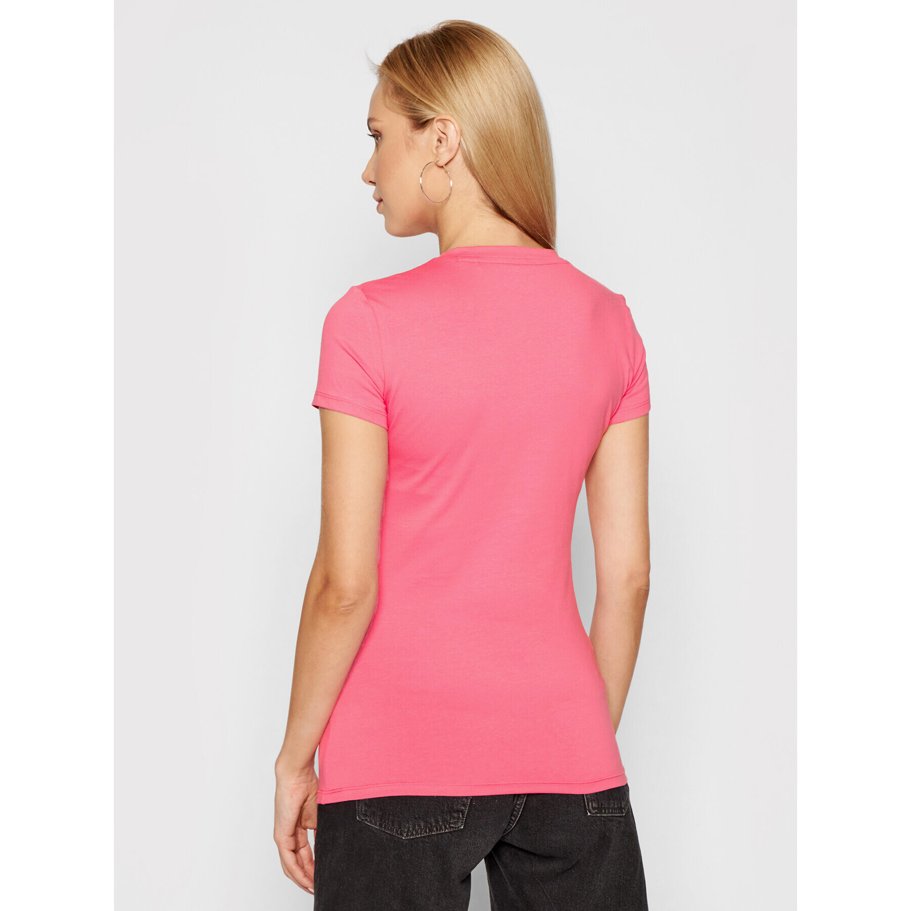 Guess Тишърт Mini Triangle W1YI1A J1311 Розов Slim Fit - Pepit.bg