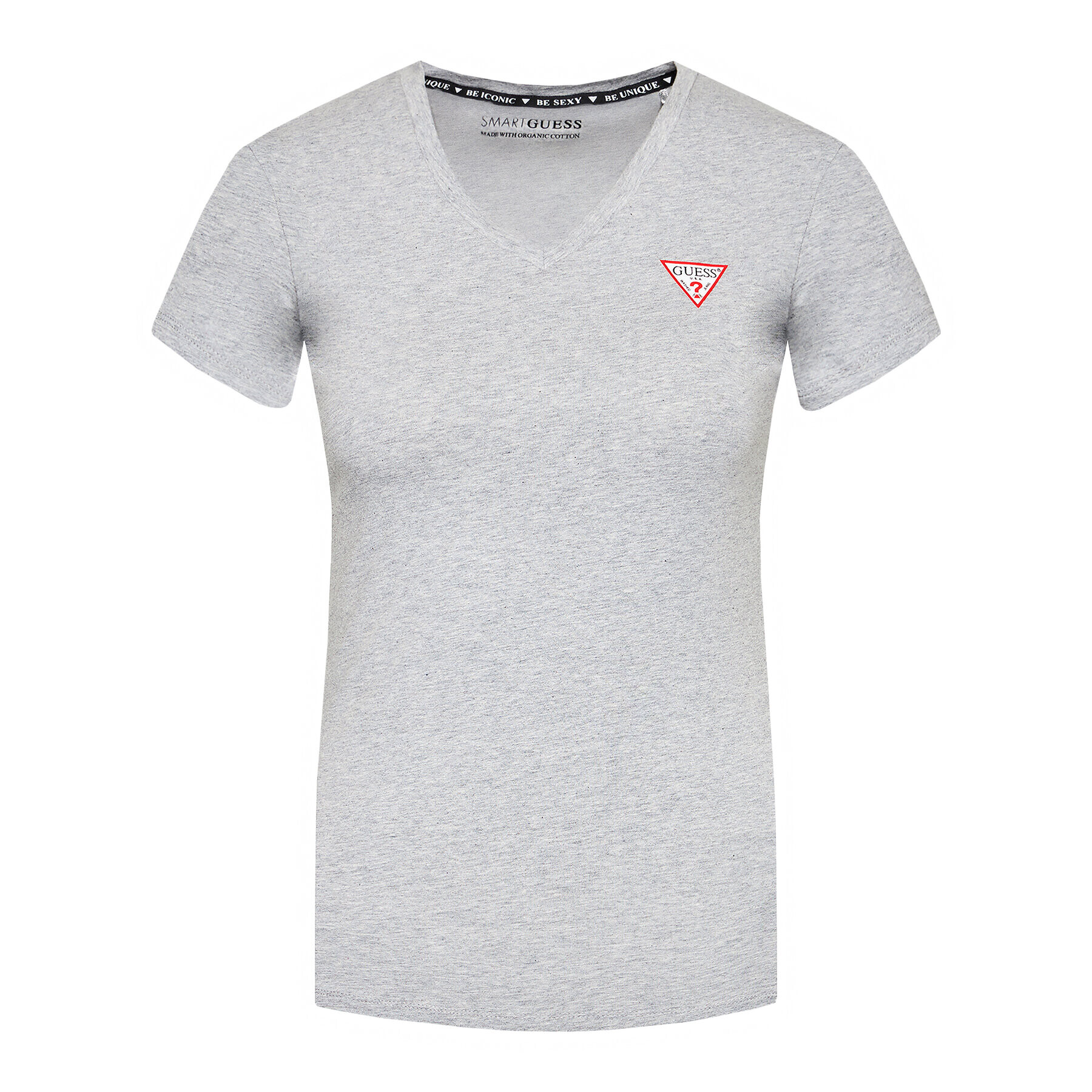 Guess Тишърт Mini Triangle W1YI1A J1311 Сив Slim Fit - Pepit.bg