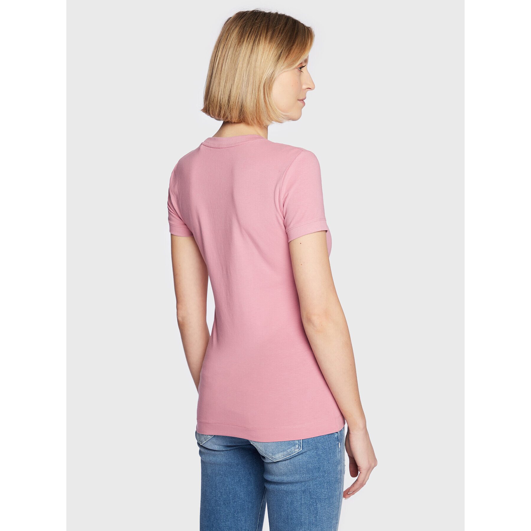 Guess Тишърт Mini Triangle W2YI44 J1311 Розов Slim Fit - Pepit.bg