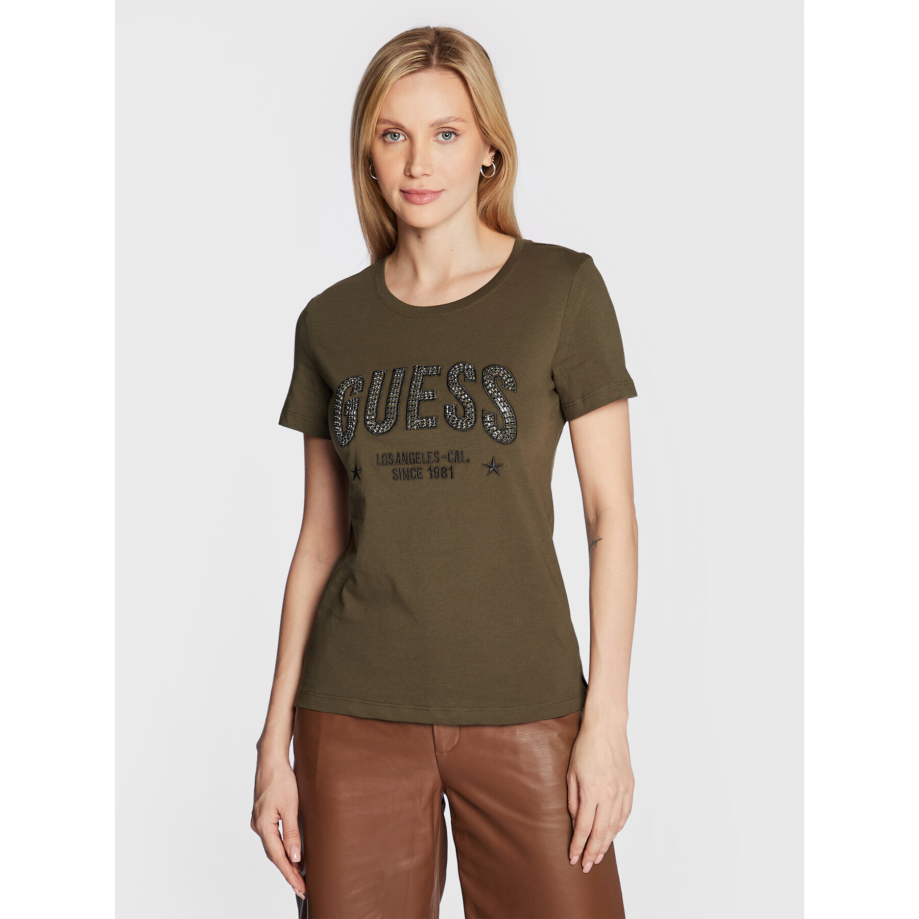 Guess Тишърт Mirela W2BI16 I3Z13 Зелен Regular Fit - Pepit.bg
