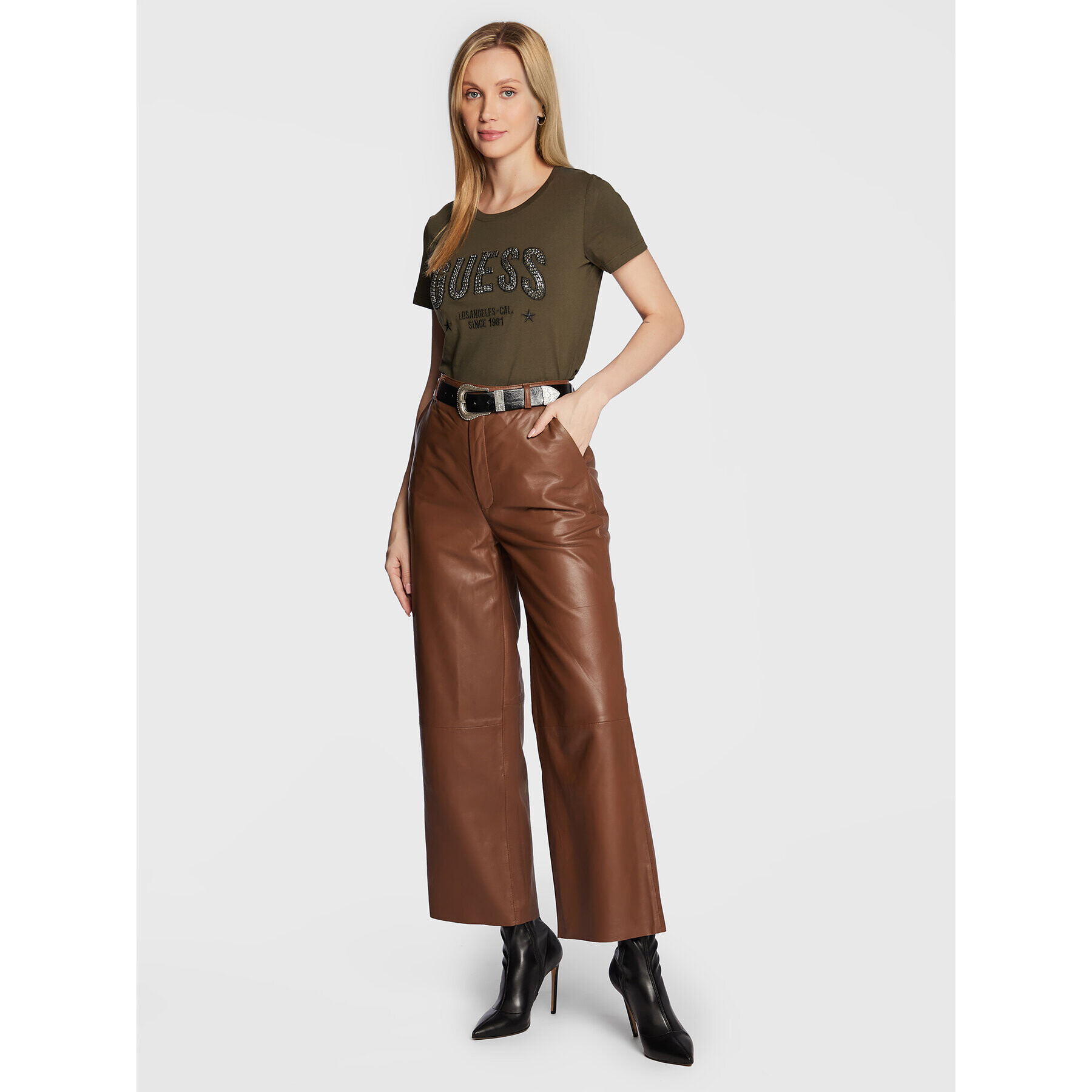 Guess Тишърт Mirela W2BI16 I3Z13 Зелен Regular Fit - Pepit.bg