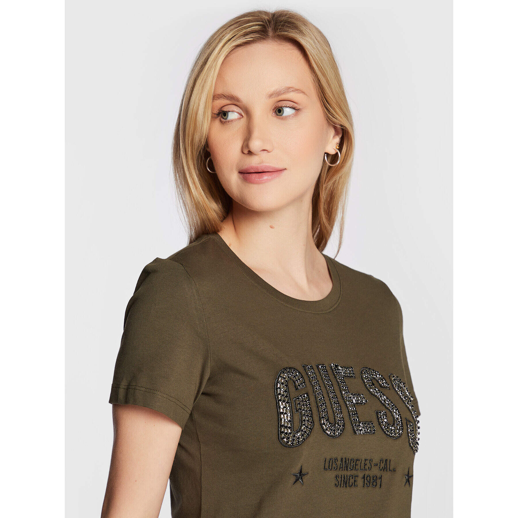 Guess Тишърт Mirela W2BI16 I3Z13 Зелен Regular Fit - Pepit.bg
