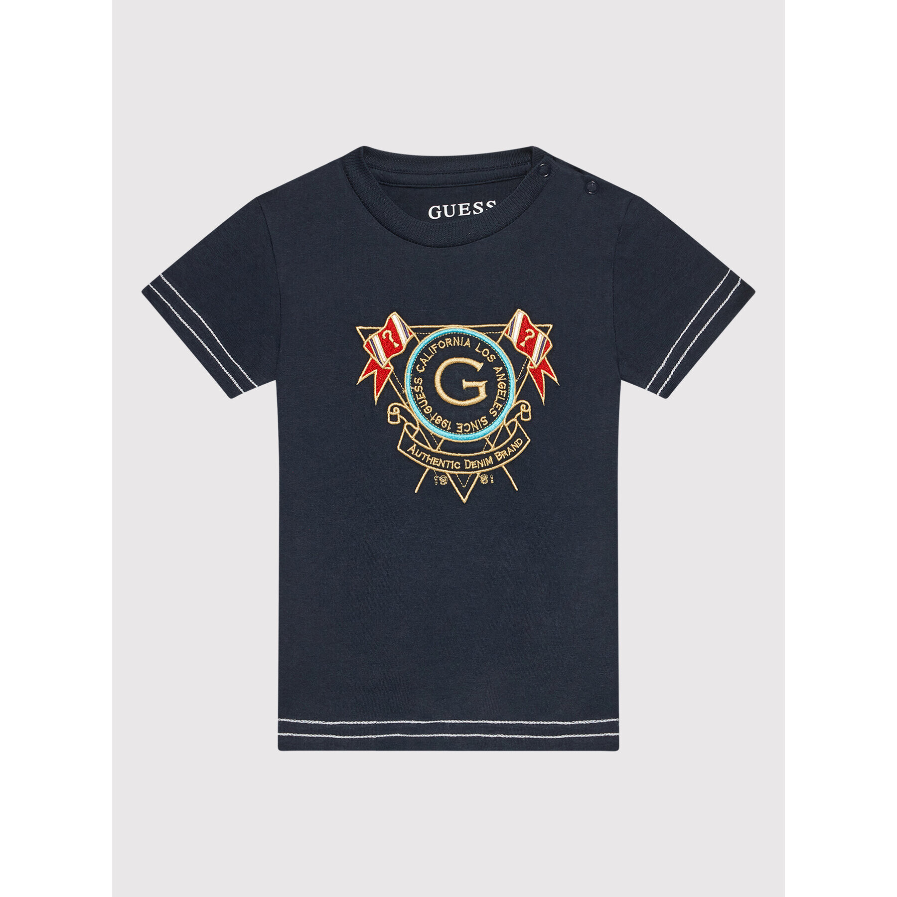 Guess Тишърт N2RI20 K8HM0 Тъмносин Regular Fit - Pepit.bg
