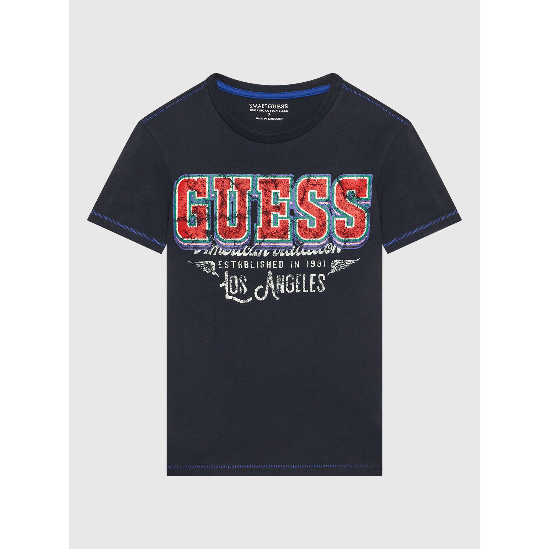 Guess Тишърт N2RI25 K8HM0 Тъмносин Regular Fit - Pepit.bg