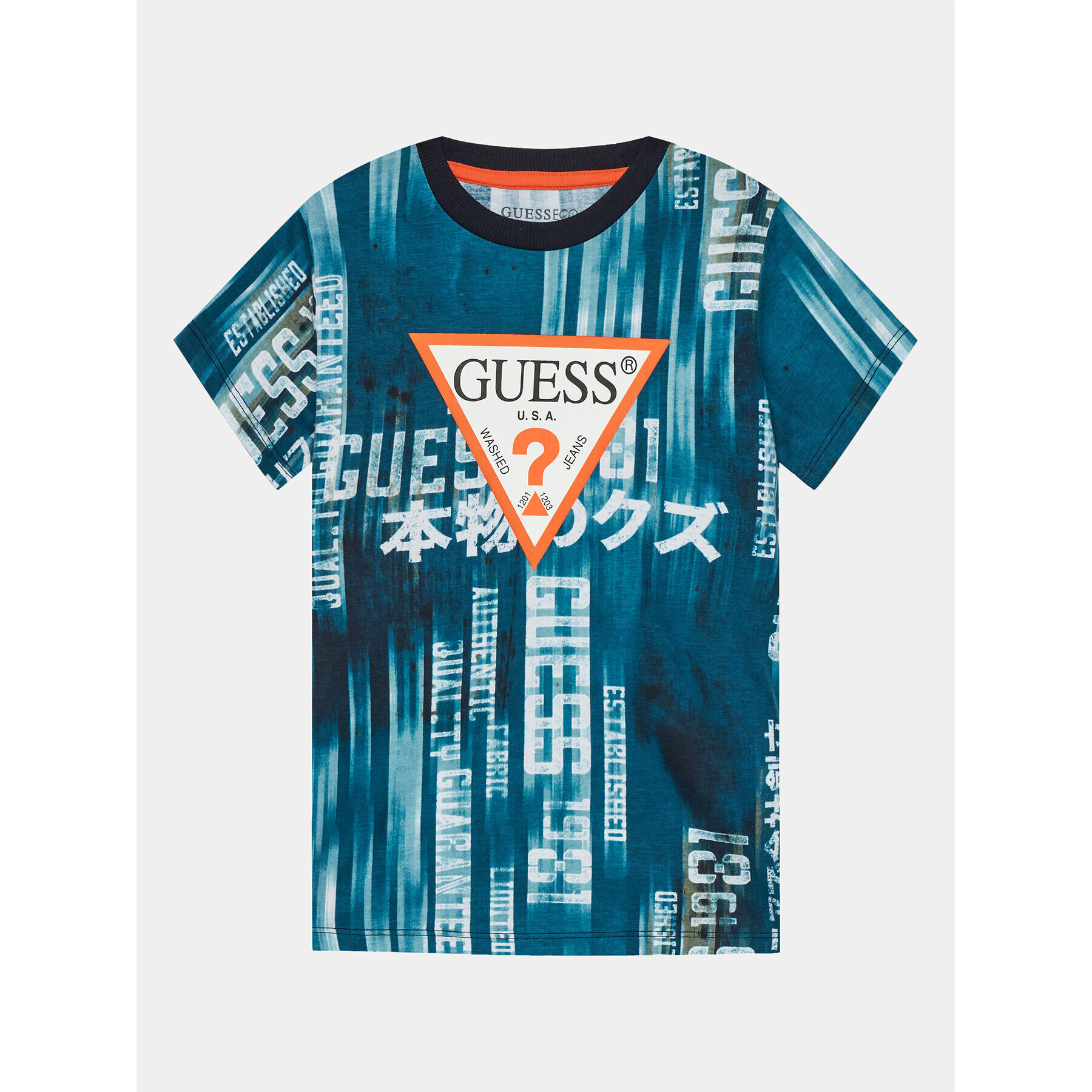 Guess Тишърт N4RI03 K8HM3 Син Regular Fit - Pepit.bg