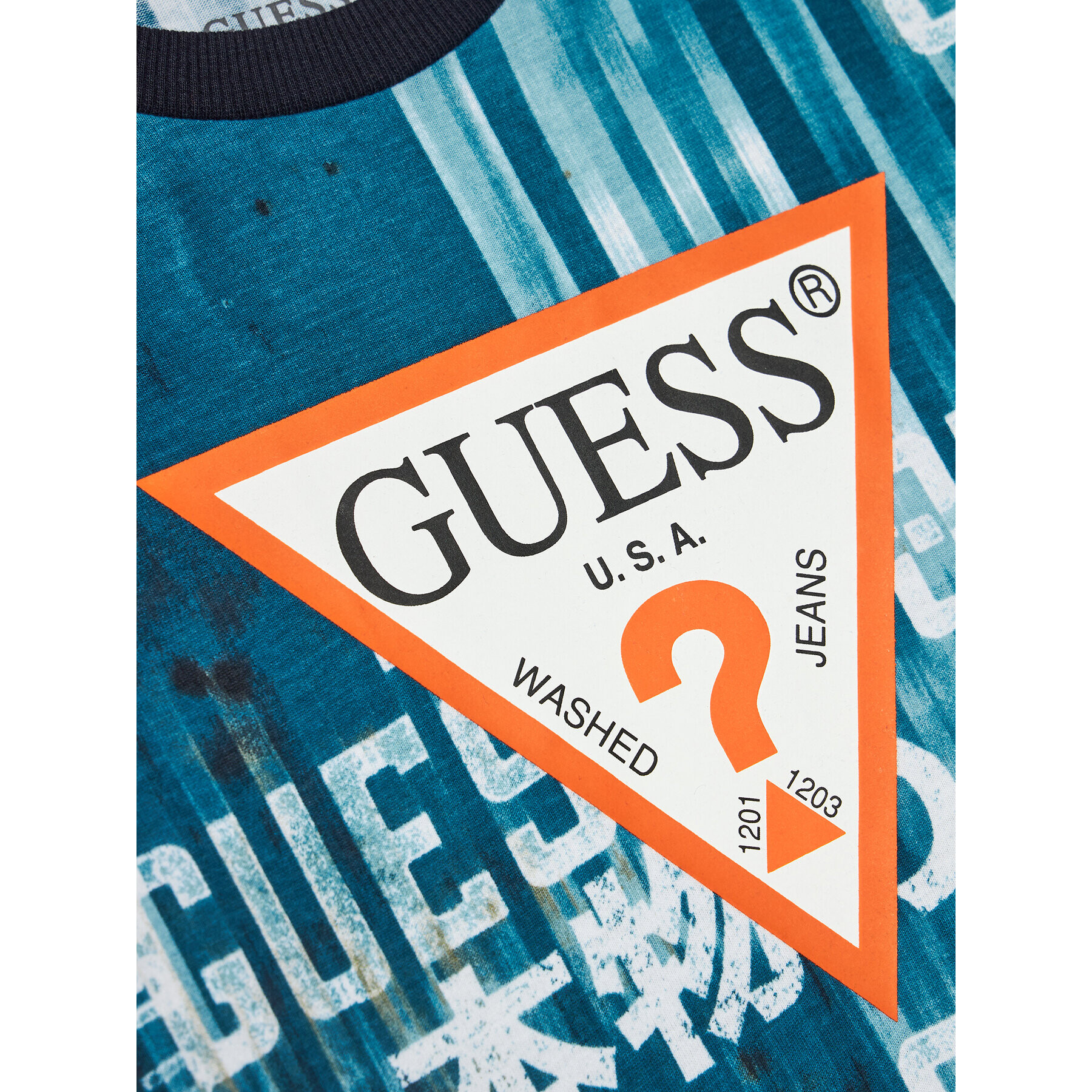 Guess Тишърт N4RI03 K8HM3 Син Regular Fit - Pepit.bg