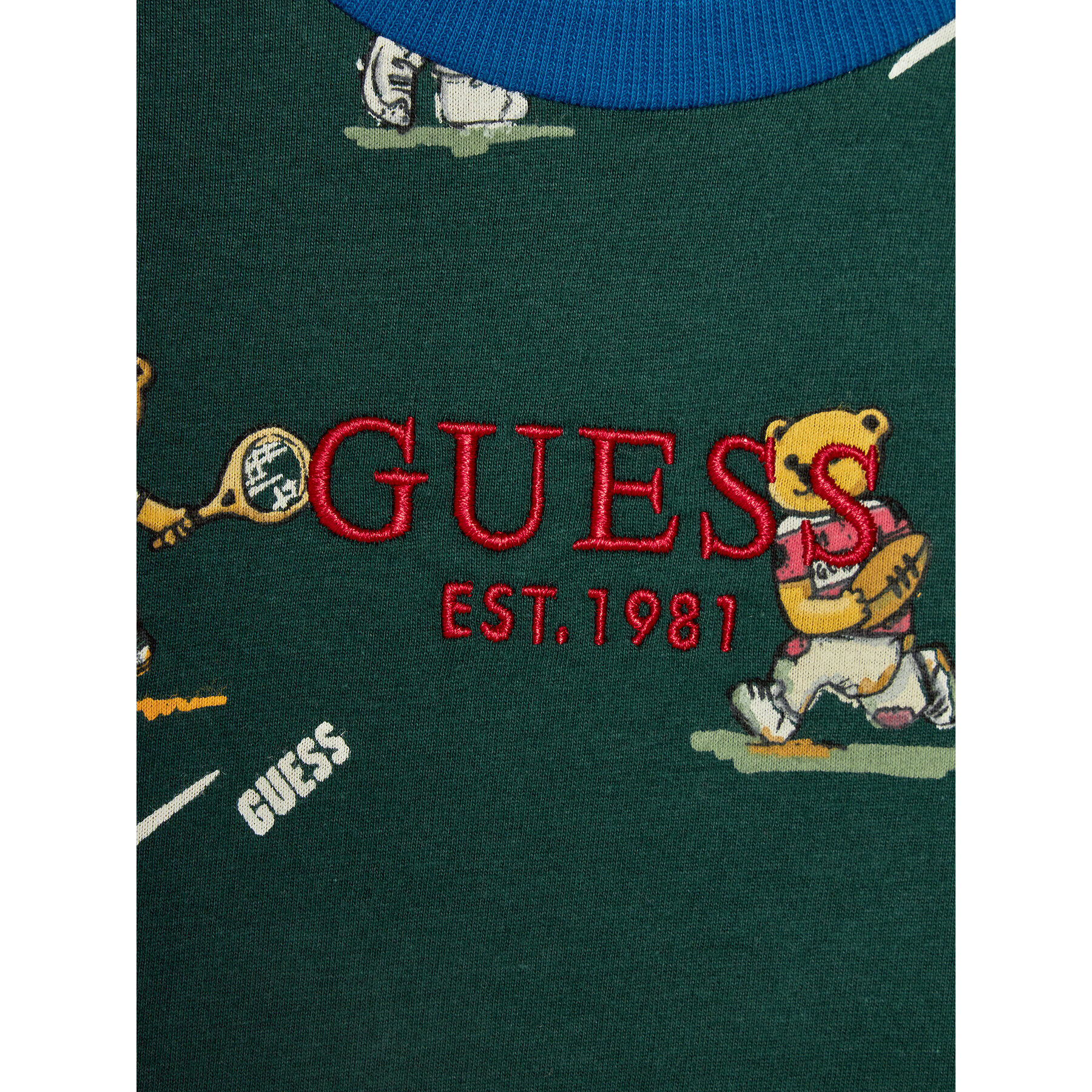 Guess Тишърт N4RI12 K8HM3 Зелен Regular Fit - Pepit.bg