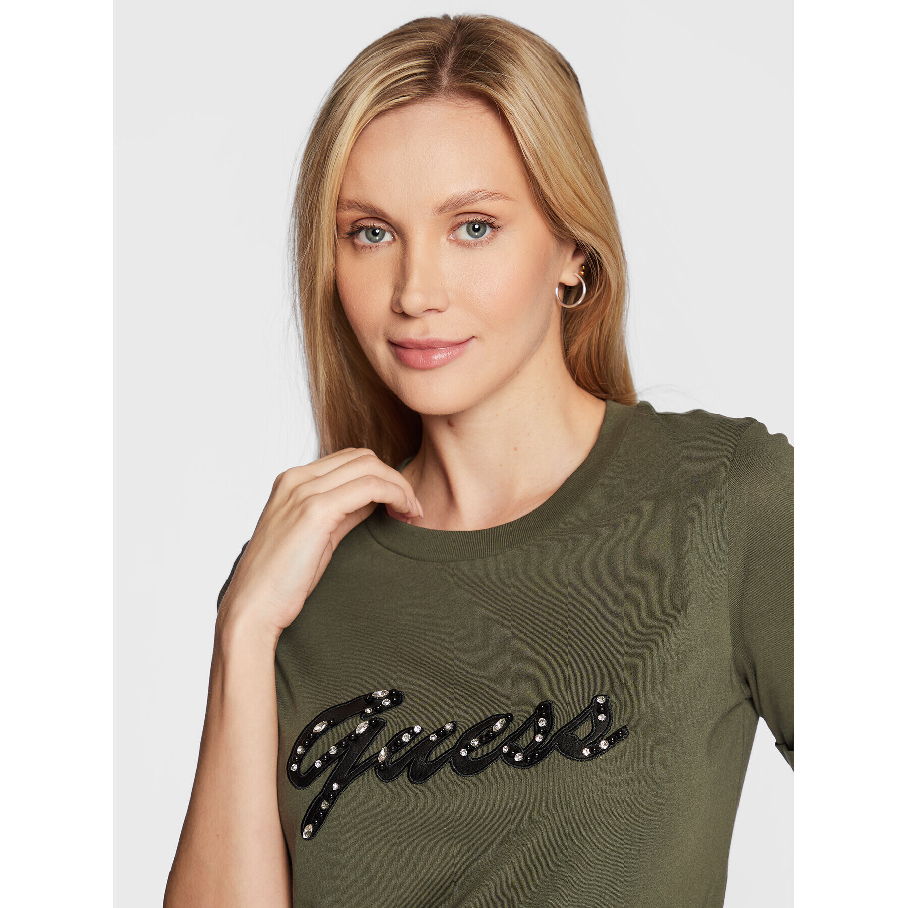 Guess Тишърт Nichita W2BI15 K46D1 Зелен Regular Fit - Pepit.bg