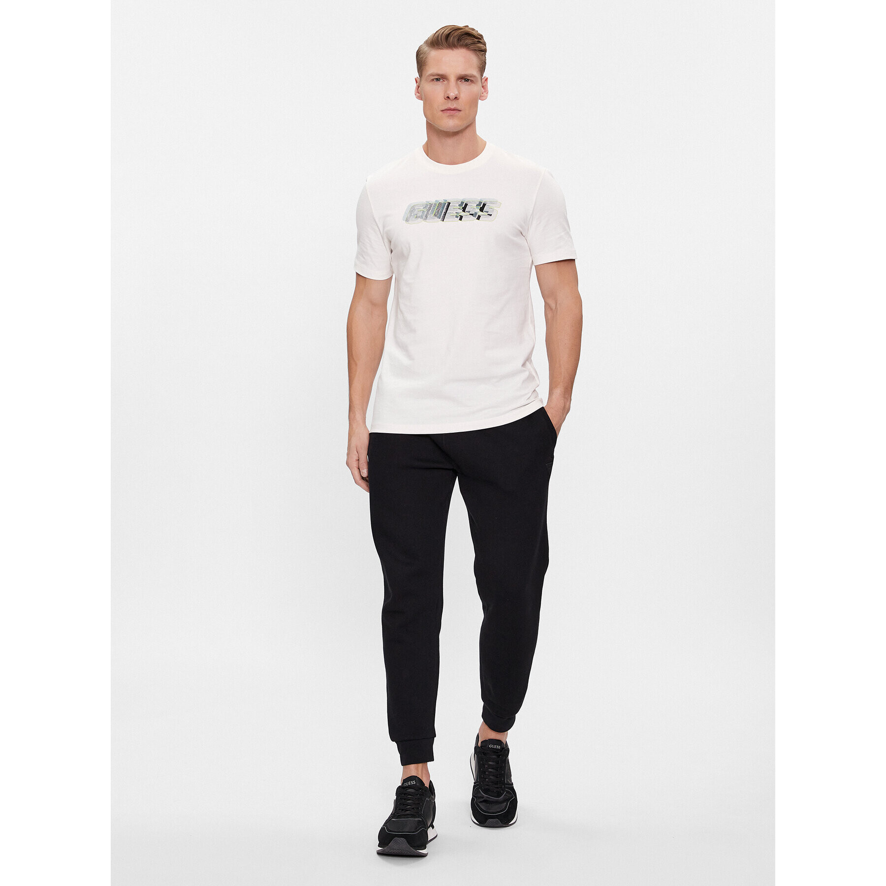 Guess Тишърт Nikolas Z4RI10 I3Z14 Бял Regular Fit - Pepit.bg