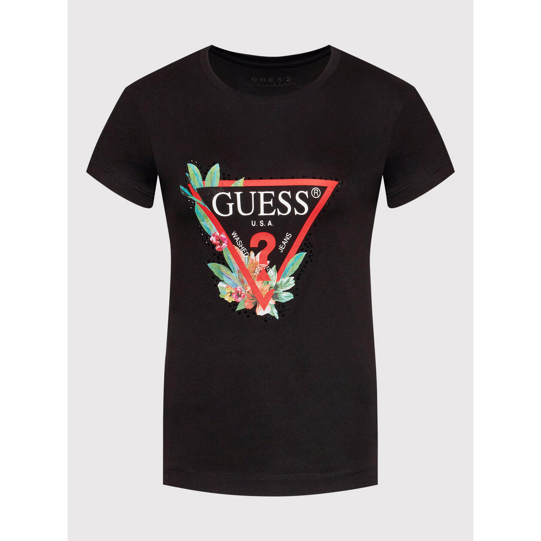 Guess Тишърт Nora W1YI98 JA911 Черен Slim Fit - Pepit.bg
