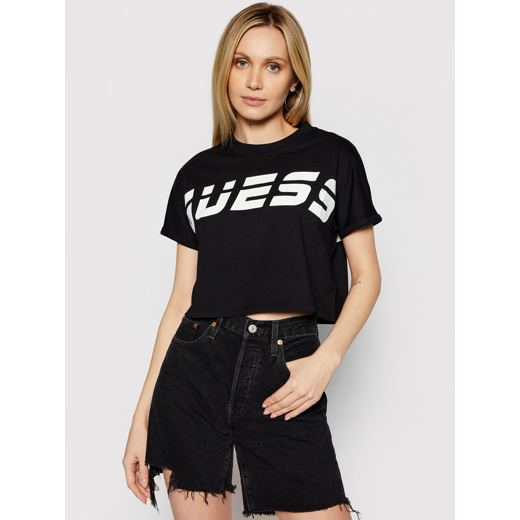 Guess Тишърт O1GA03 K8HM0 Черен Regular Fit - Pepit.bg