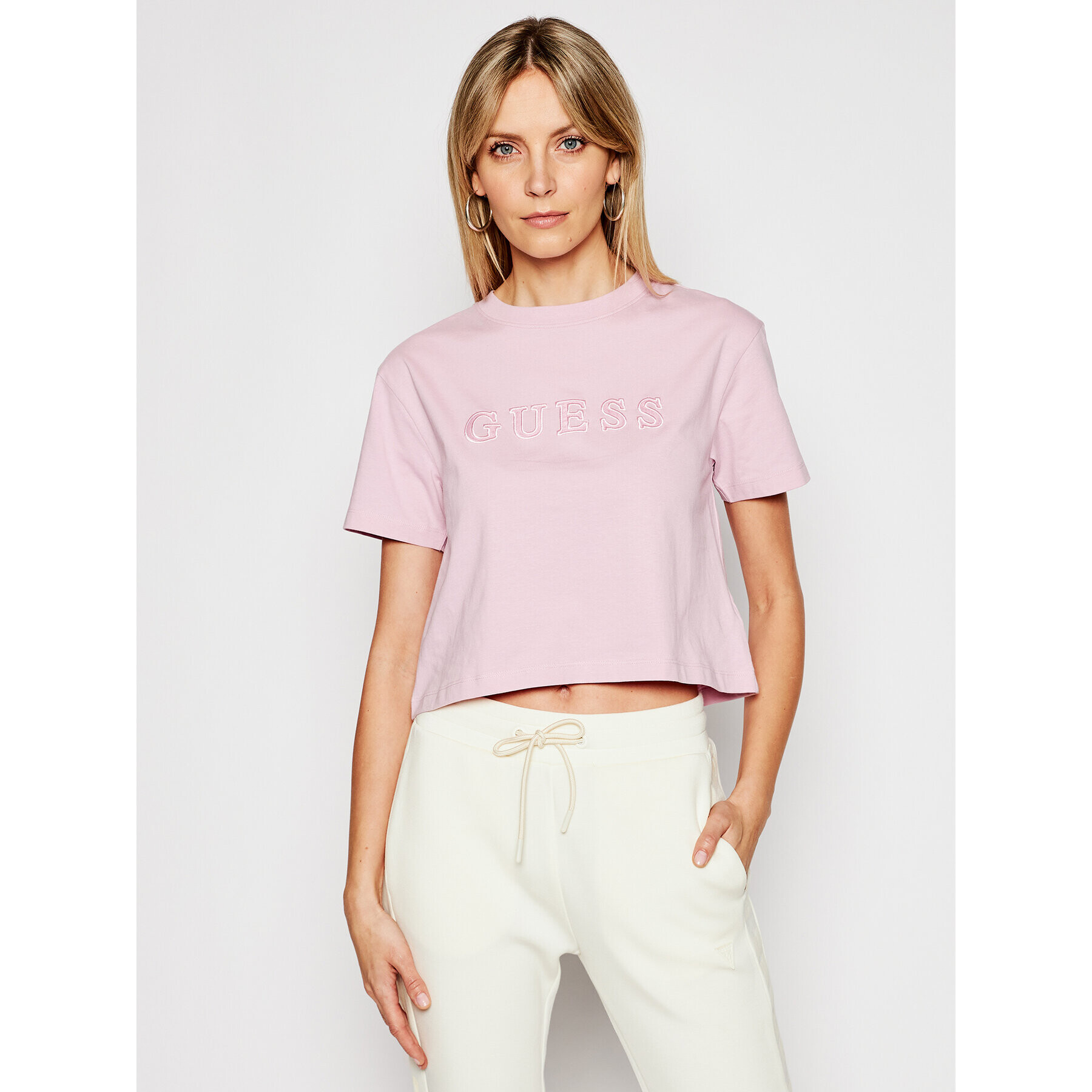 Guess Тишърт Alexia O1GA06 K8HM0 Розов Regular Fit - Pepit.bg