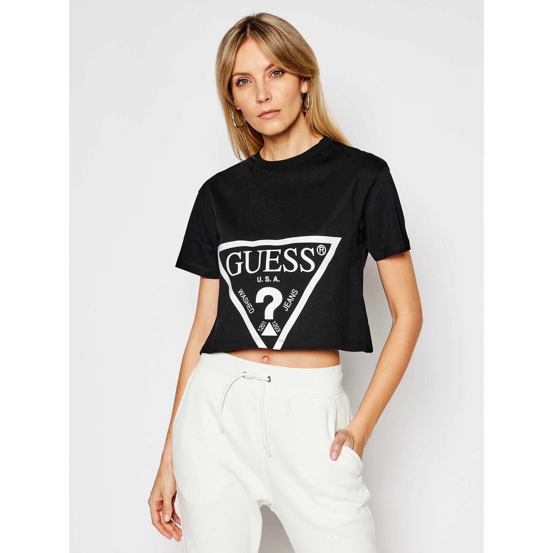 Guess Тишърт O1GA21 K8HM0 Черен Regular Fit - Pepit.bg