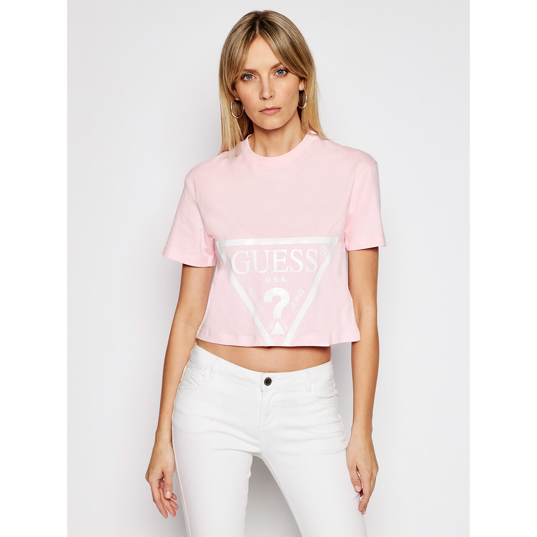 Guess Тишърт O1GA21 K8HM0 Розов Regular Fit - Pepit.bg
