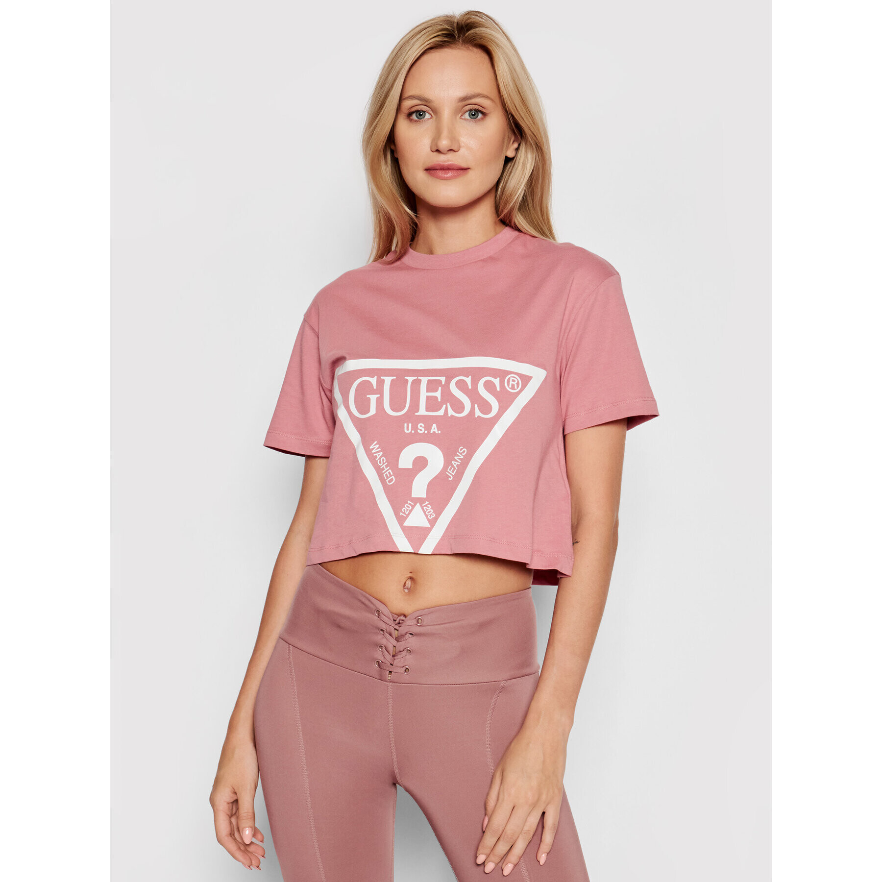 Guess Тишърт O1GA21 K8HM0 Розов Regular Fit - Pepit.bg