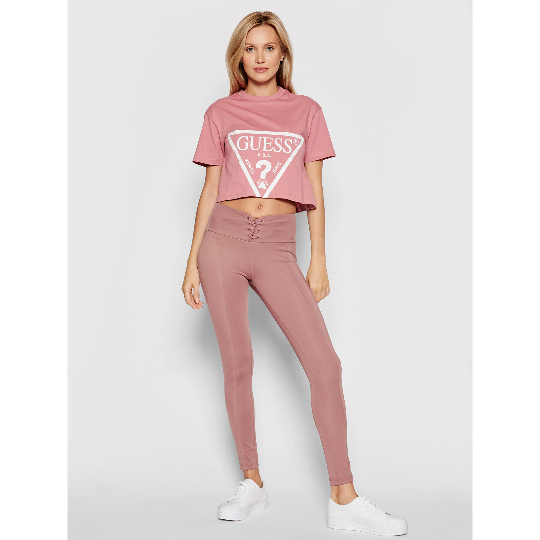Guess Тишърт O1GA21 K8HM0 Розов Regular Fit - Pepit.bg