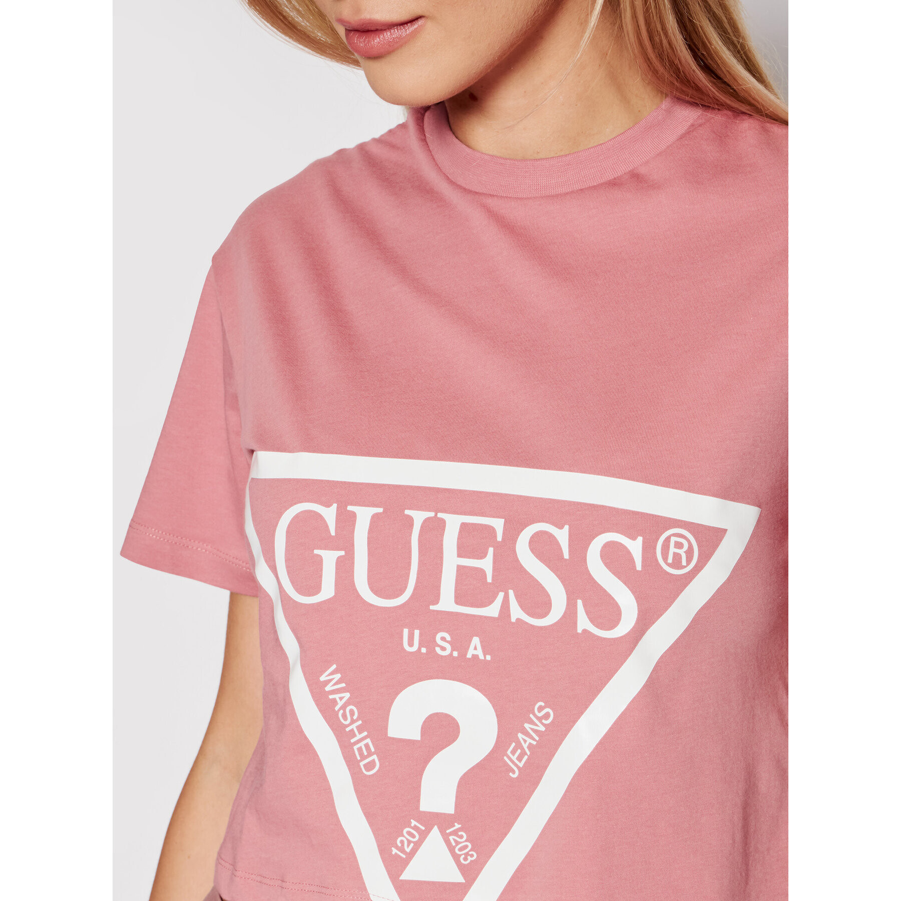 Guess Тишърт O1GA21 K8HM0 Розов Regular Fit - Pepit.bg