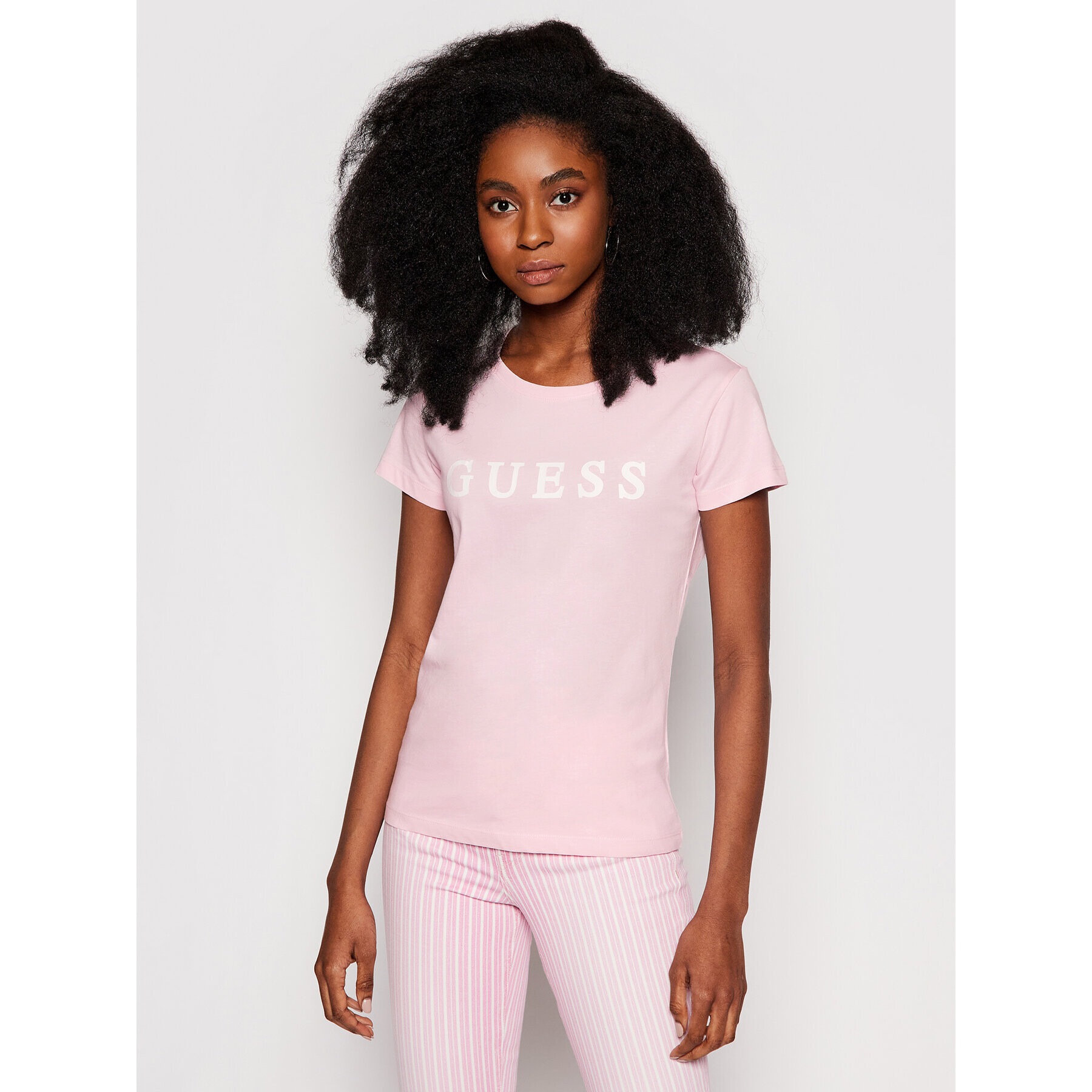 Guess Тишърт O1GA22 K8HM0 Розов Regular Fit - Pepit.bg