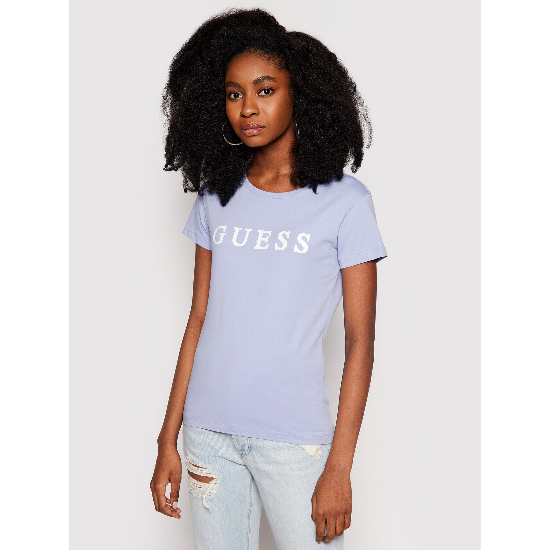 Guess Тишърт O1GA22 K8HM0 Виолетов Regular Fit - Pepit.bg