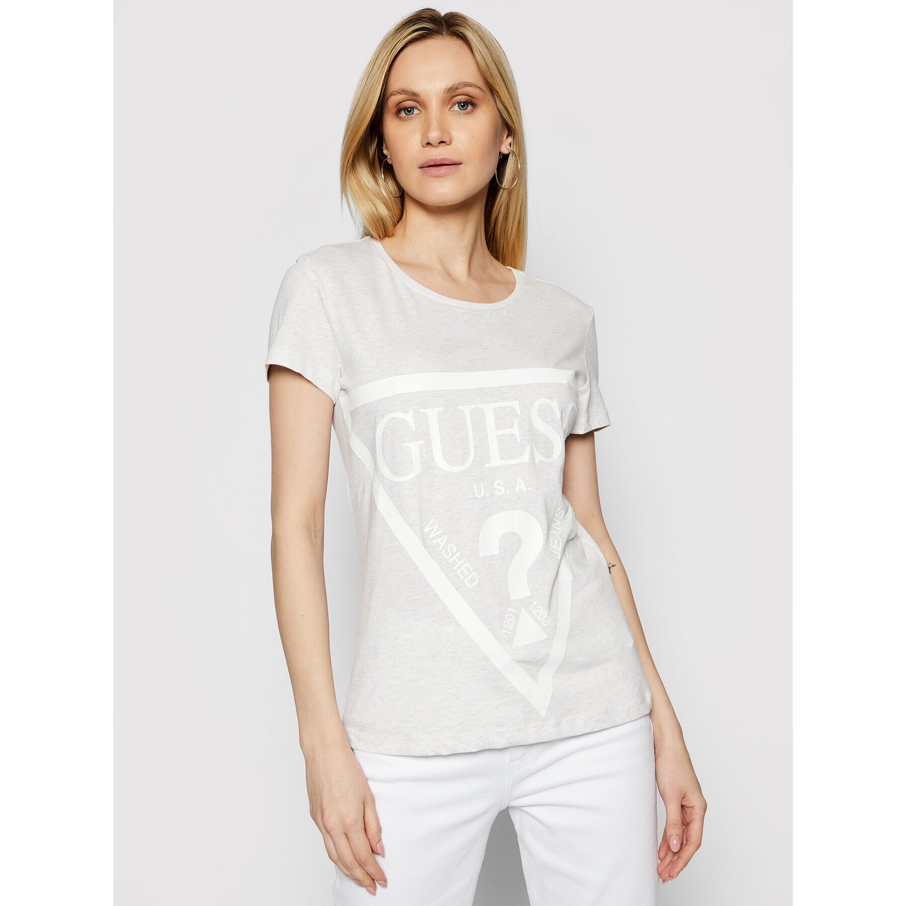 Guess Тишърт O1GA56 JA911 Бежов Regular Fit - Pepit.bg