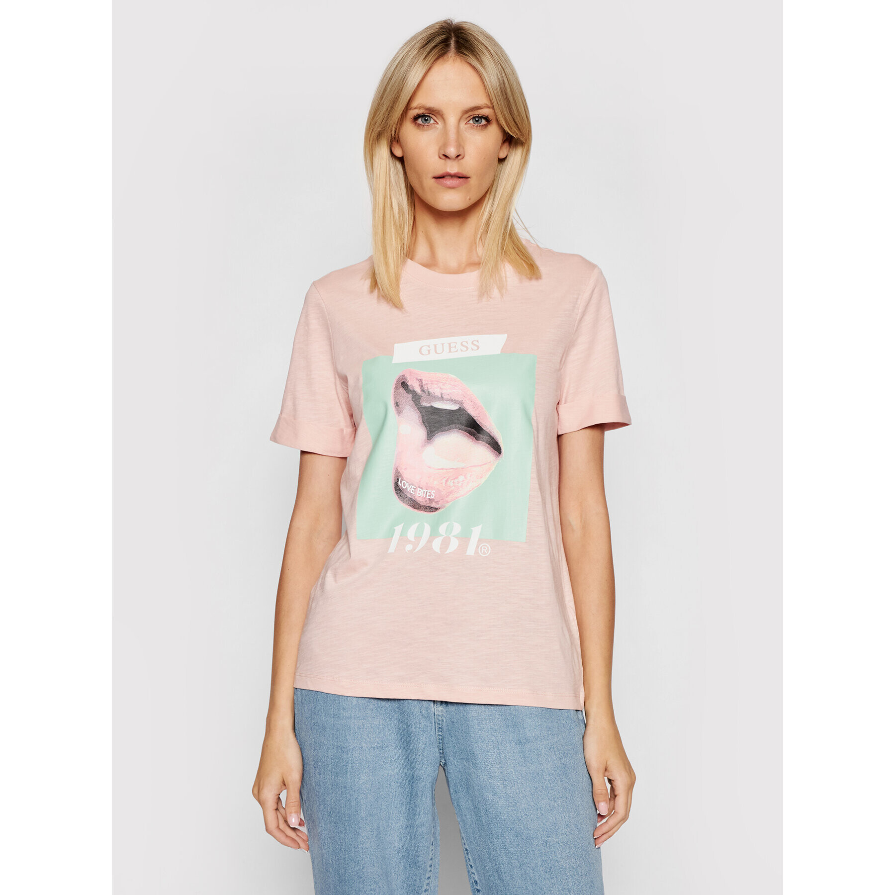 Guess Тишърт Odette Tee W1YI0T R8G00 Розов Regular Fit - Pepit.bg