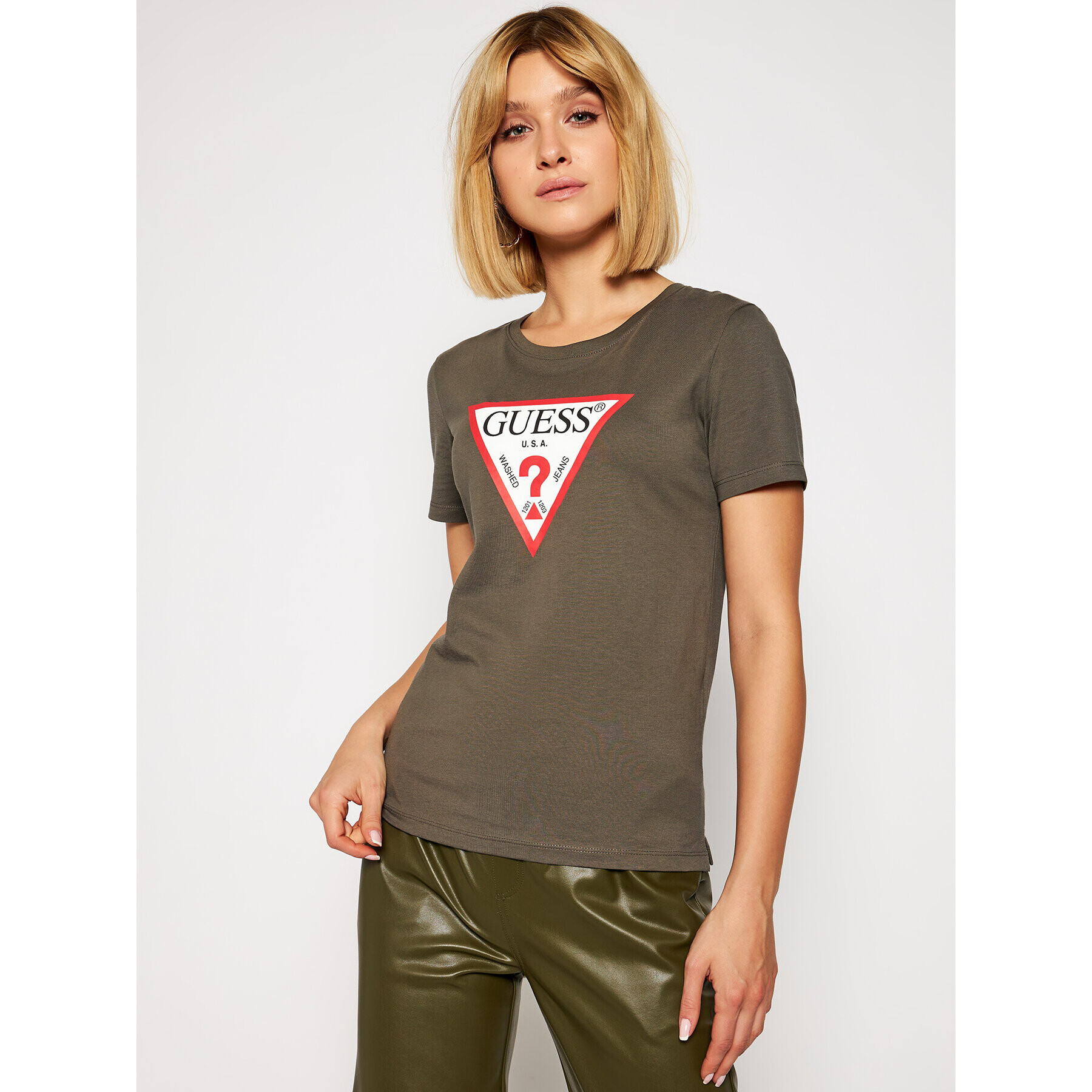 Guess Тишърт Original W0BI25 I3Z11 Зелен Regular Fit - Pepit.bg