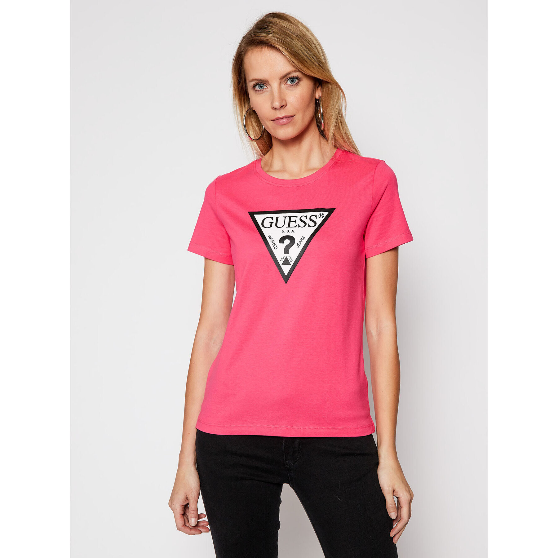 Guess Тишърт Original Tee W1RI00 I3Z11 Розов Regular Fit - Pepit.bg