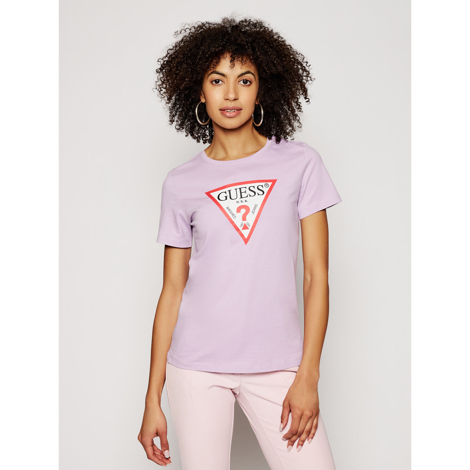Guess Тишърт Original Tee W1RI00 I3Z11 Виолетов Regular Fit - Pepit.bg