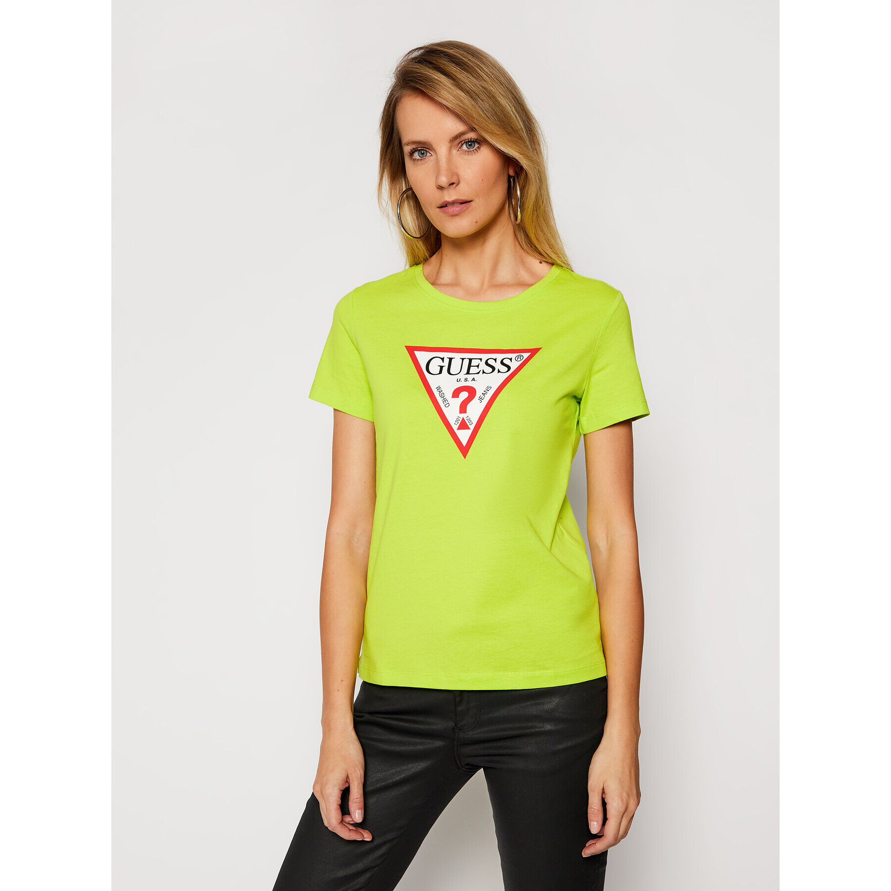 Guess Тишърт Original Tee W1RI00 I3Z11 Зелен Regular Fit - Pepit.bg